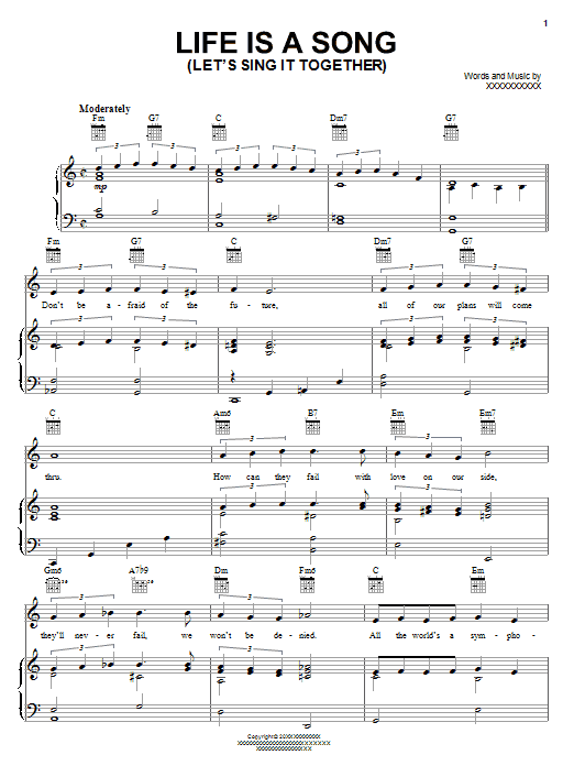 Download Joe Young Life Is A Song (Let's Sing It Together) Sheet Music and learn how to play Piano, Vocal & Guitar (Right-Hand Melody) PDF digital score in minutes