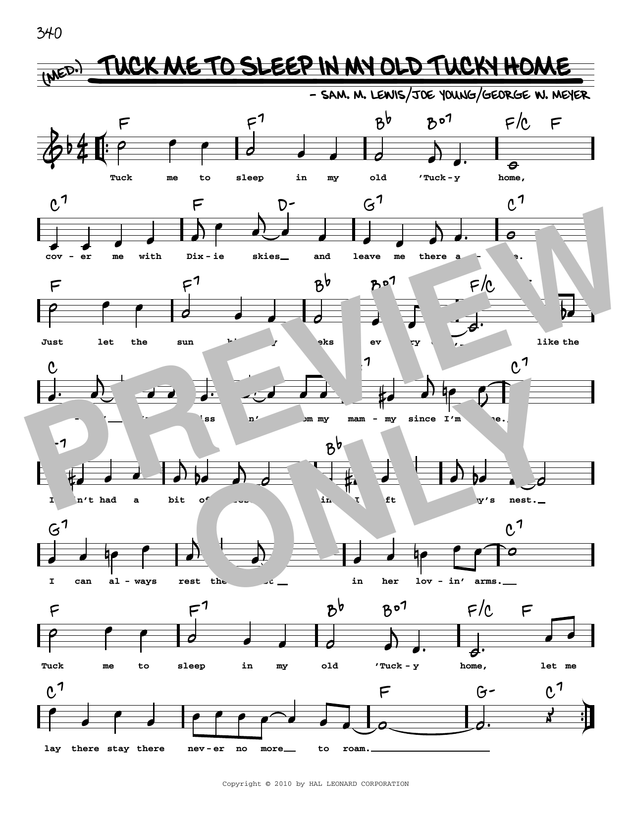 Download Joe Young Tuck Me To Sleep In My Old Tucky Home (arr. Robert Rawlins) Sheet Music and learn how to play Real Book – Melody, Lyrics & Chords PDF digital score in minutes