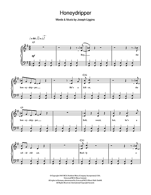 Download Joe Liggins Honeydripper Sheet Music and learn how to play Beginner Piano PDF digital score in minutes