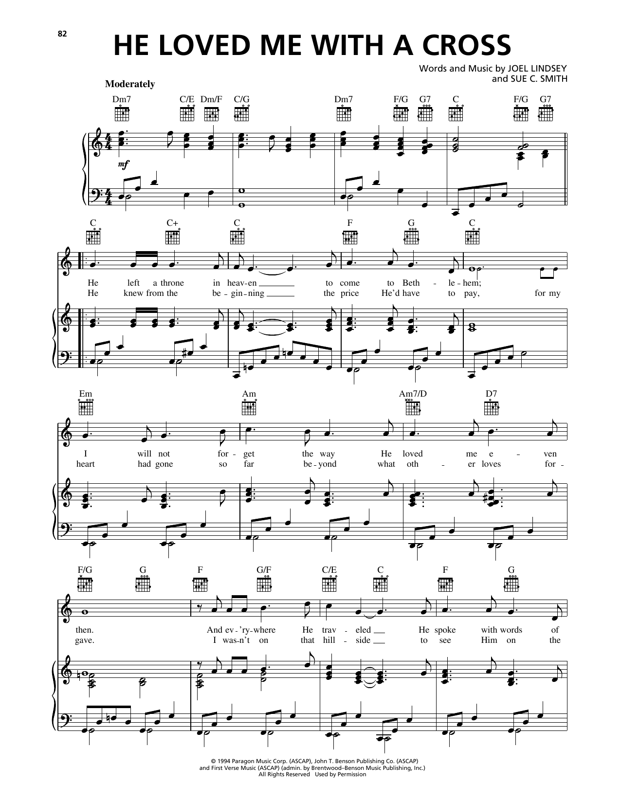 Download Joel Lindsey He Loved Me With A Cross Sheet Music and learn how to play Piano, Vocal & Guitar Chords (Right-Hand Melody) PDF digital score in minutes