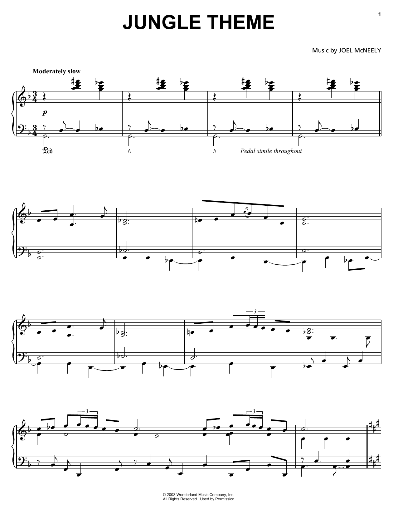 Download Joel McNeely Jungle Theme (from The Jungle Book 2) Sheet Music and learn how to play Piano, Vocal & Guitar (Right-Hand Melody) PDF digital score in minutes