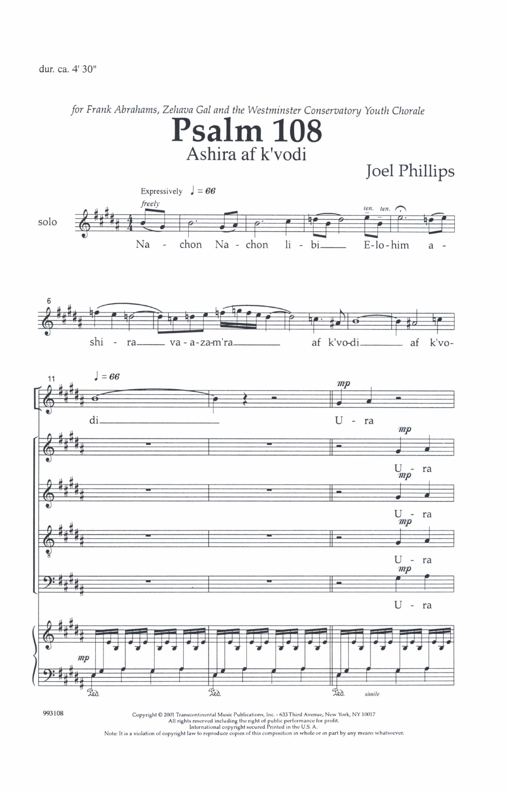 Download Joel Phillips Psalm 108 (Ashira Af K'vodi) Sheet Music and learn how to play SATB Choir PDF digital score in minutes