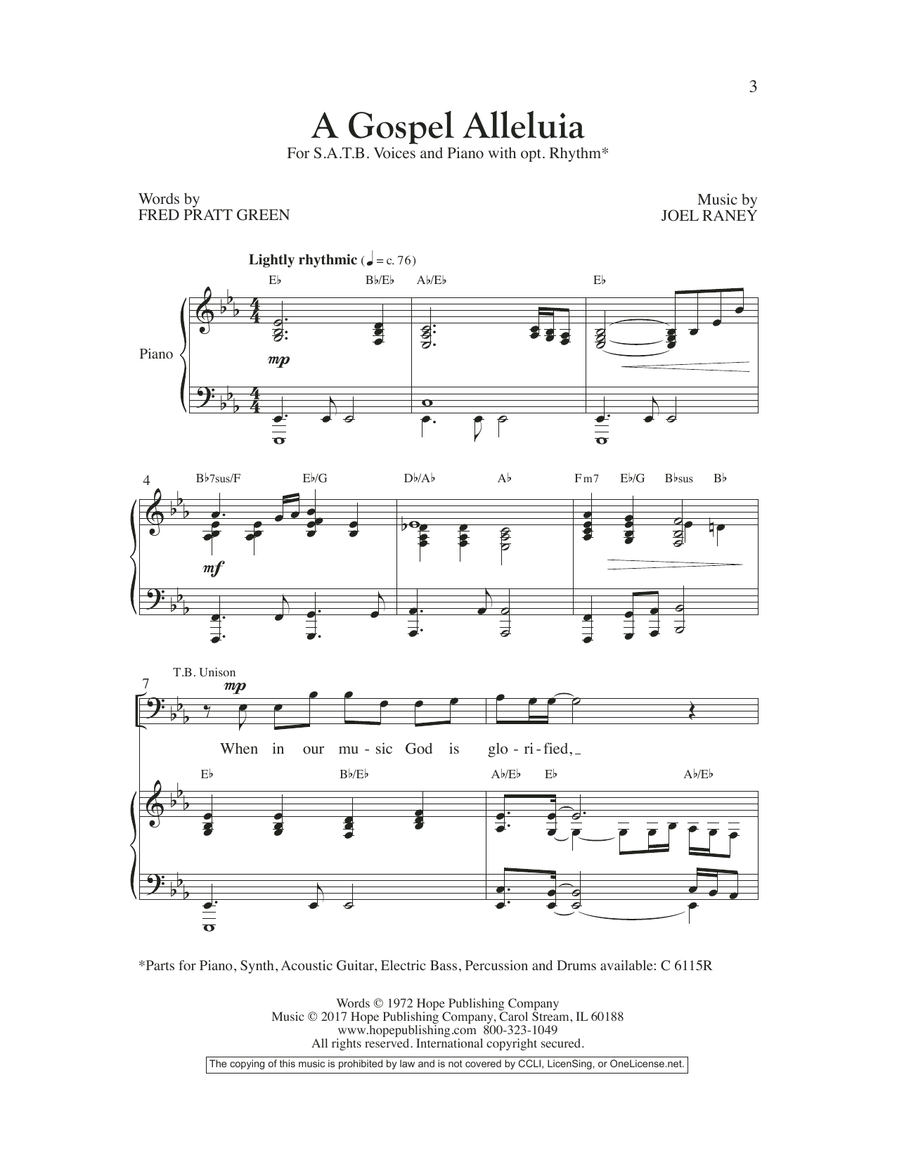 Download Joel Raney A Gospel Alleluia Sheet Music and learn how to play SATB Choir PDF digital score in minutes