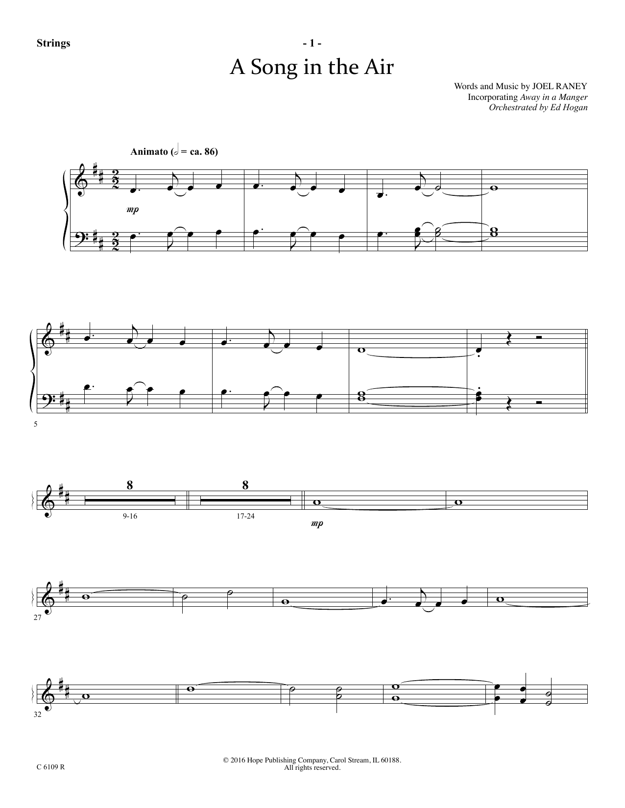 Download Joel Raney A Song In The Air - Keyboard String Reduction Sheet Music and learn how to play Choir Instrumental Pak PDF digital score in minutes