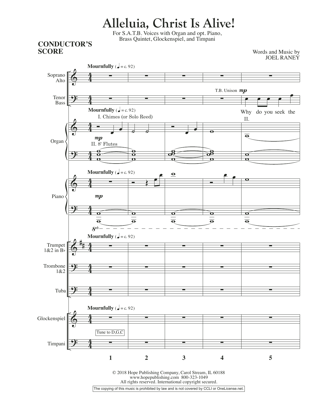 Download Joel Raney Alleluia, Christ Is Alive! - Full Score Sheet Music and learn how to play Choir Instrumental Pak PDF digital score in minutes