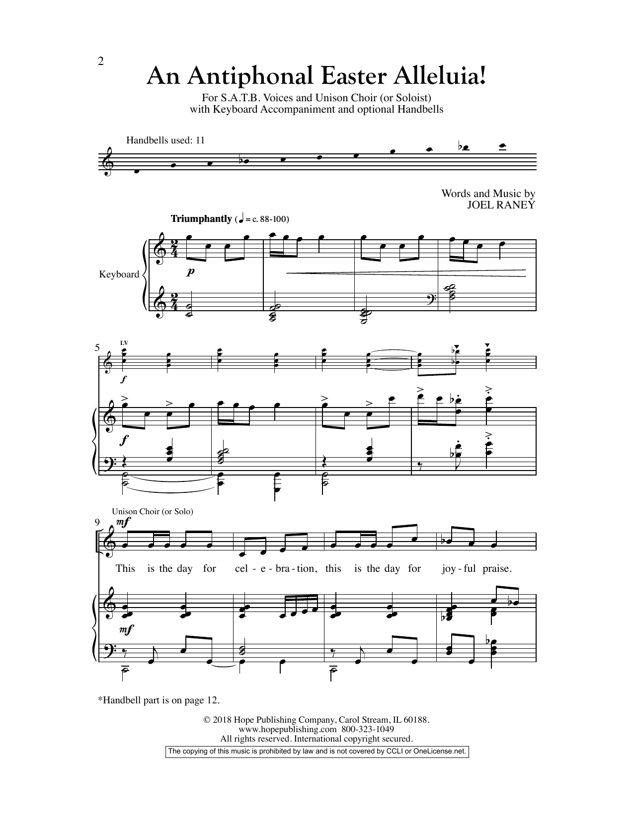 Download Joel Raney An Antiphonal Easter Alleluia! Sheet Music and learn how to play SATB Choir PDF digital score in minutes