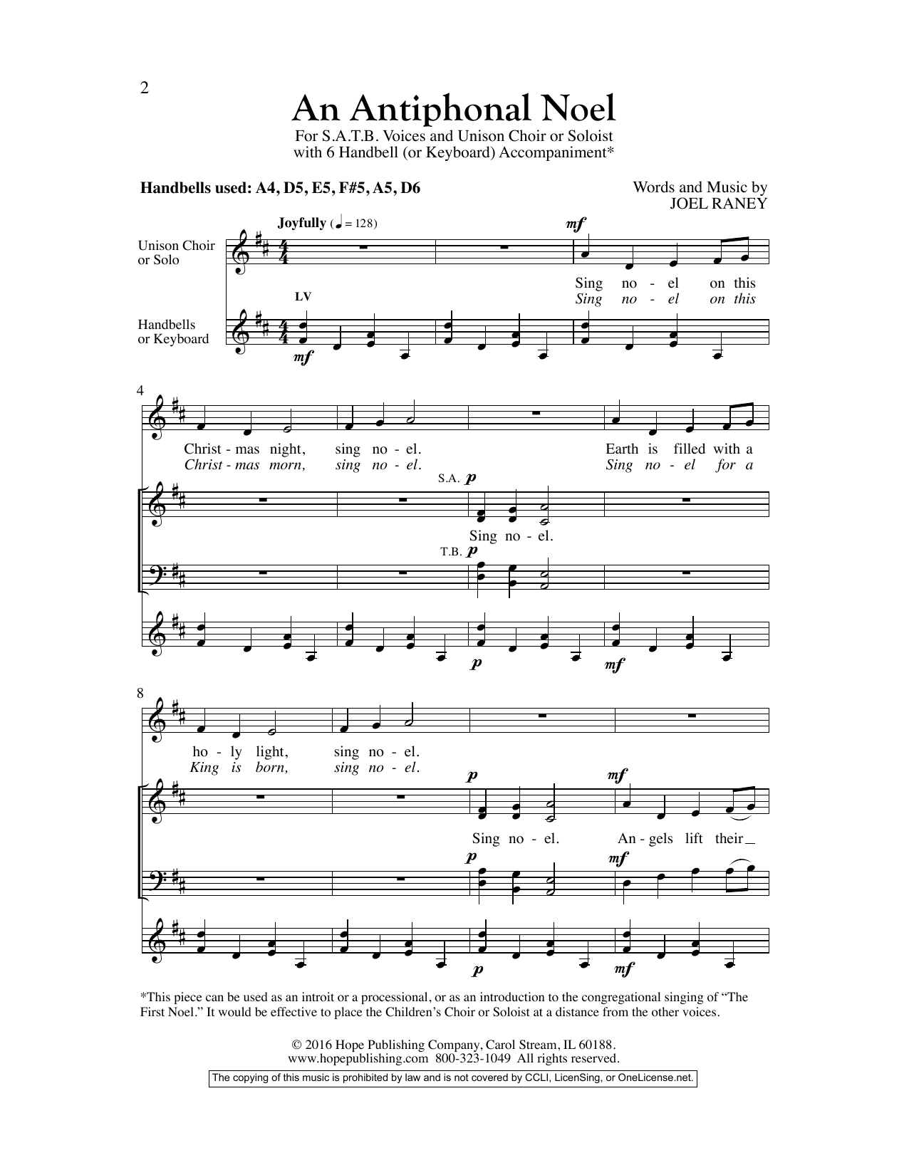 Download Joel Raney An Antiphonal Noel Sheet Music and learn how to play SATB Choir PDF digital score in minutes