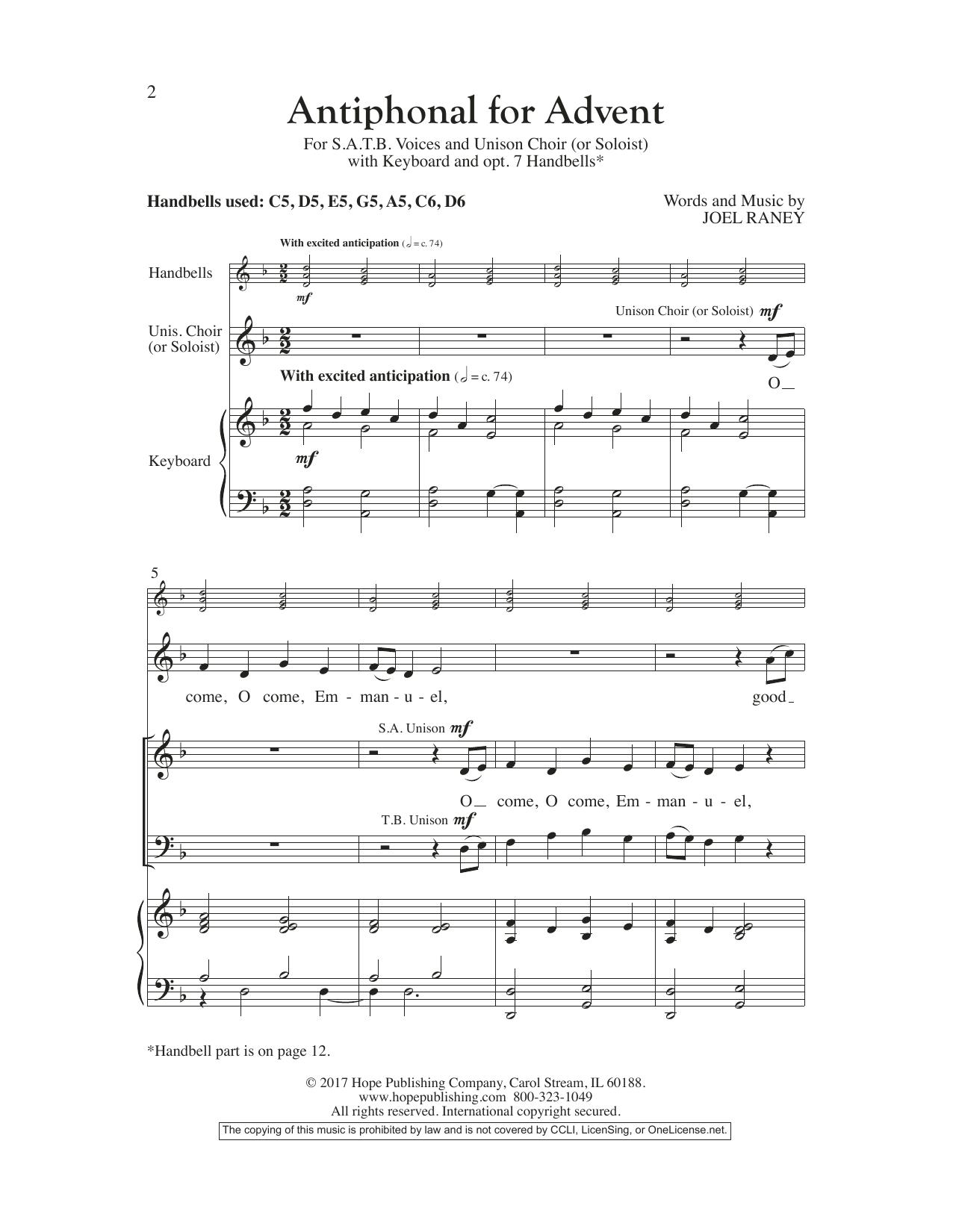 Download Joel Raney Antiphonal For Advent Sheet Music and learn how to play SATB Choir PDF digital score in minutes