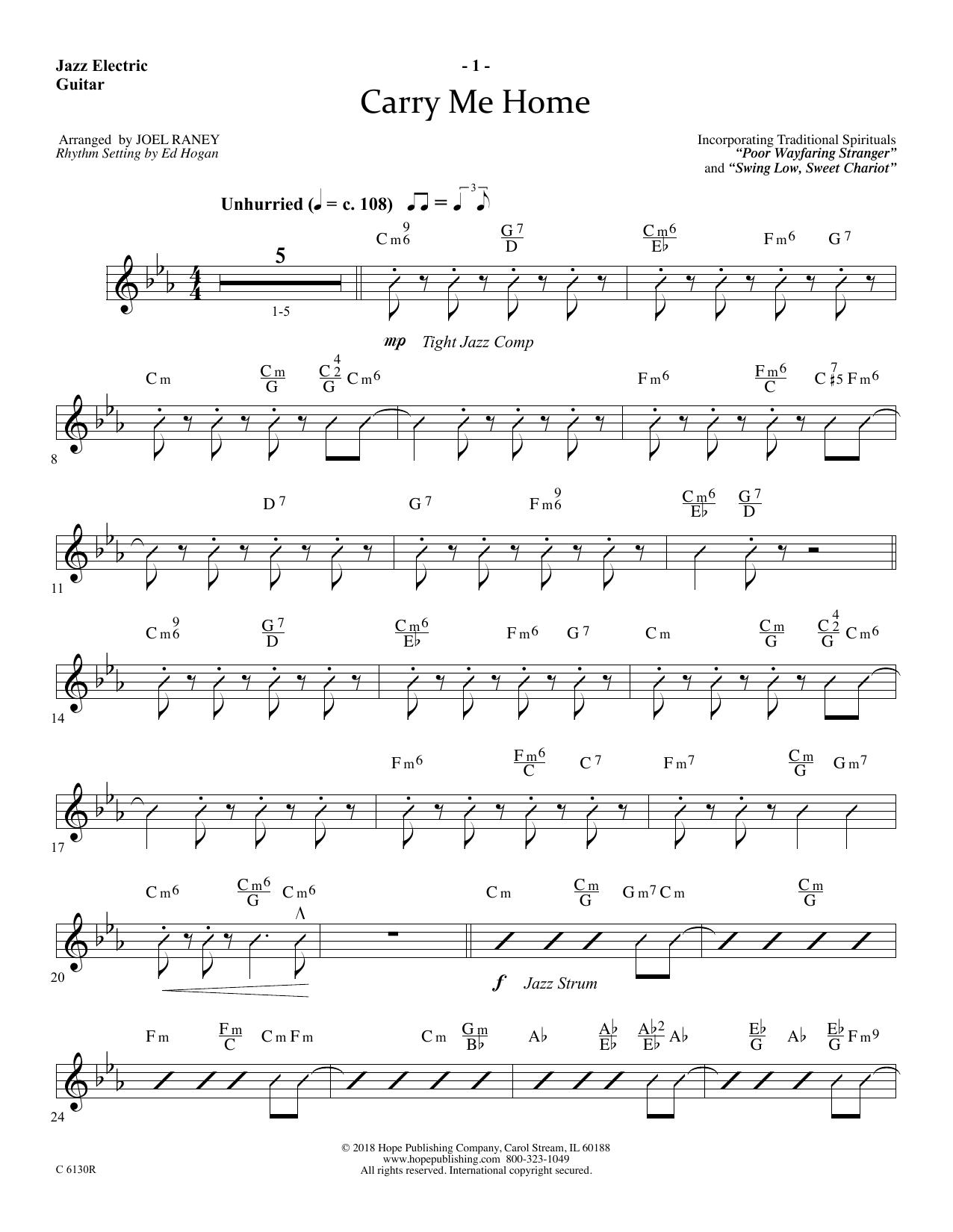 Download Joel Raney Carry Me Home - Electric Guitar Sheet Music and learn how to play Choir Instrumental Pak PDF digital score in minutes