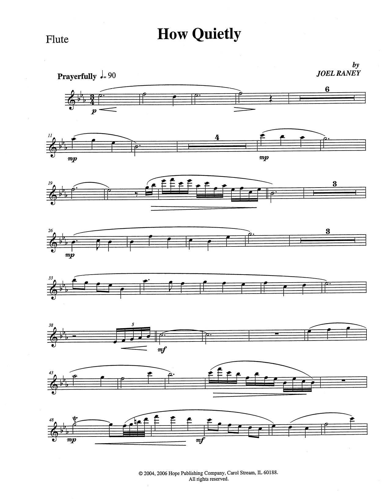 Download Joel Raney How Quietly - Flute Sheet Music and learn how to play Choir Instrumental Pak PDF digital score in minutes