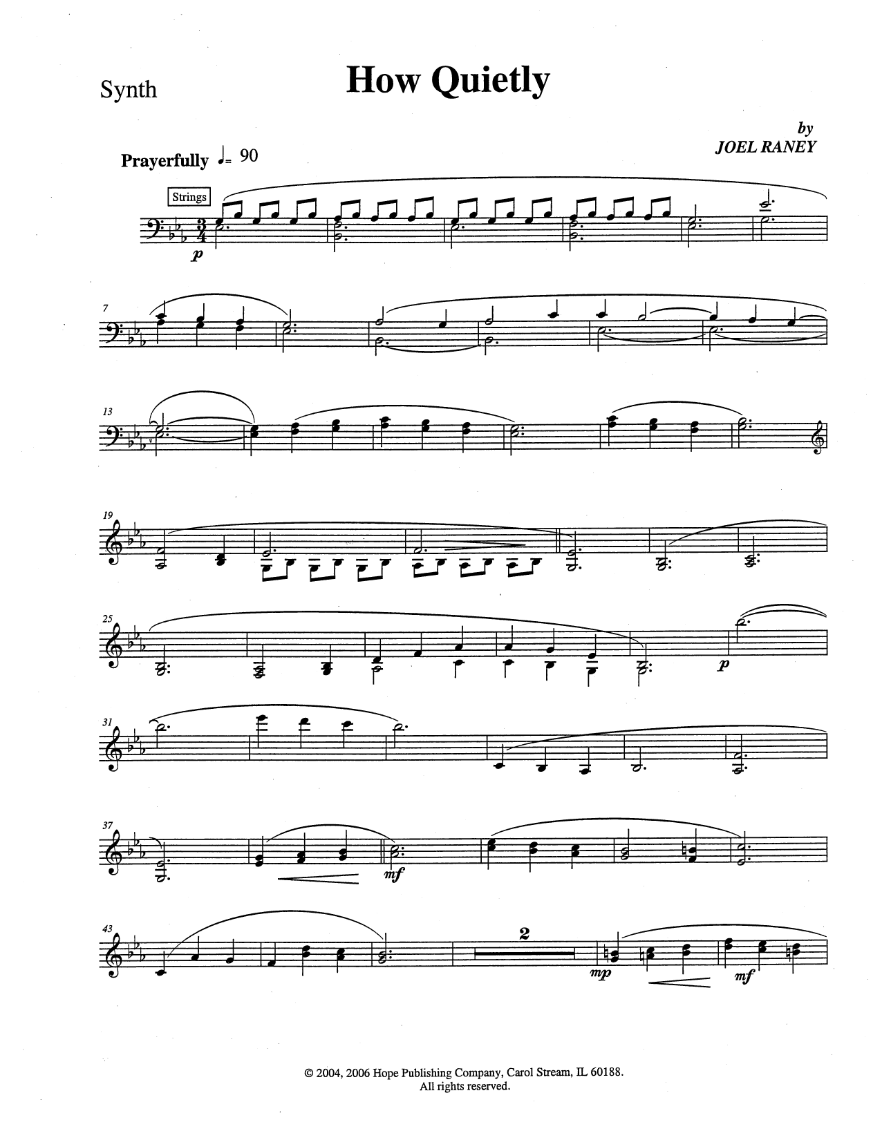 Download Joel Raney How Quietly - Synthesizer Sheet Music and learn how to play Choir Instrumental Pak PDF digital score in minutes
