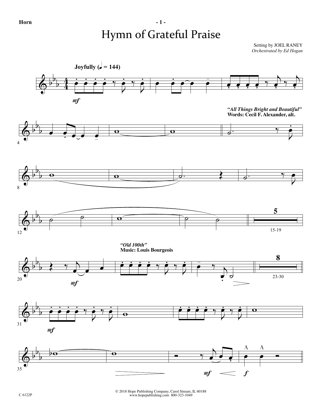 Download Joel Raney Hymn Of Grateful Praise - Flugelhorn Solo Sheet Music and learn how to play Choir Instrumental Pak PDF digital score in minutes