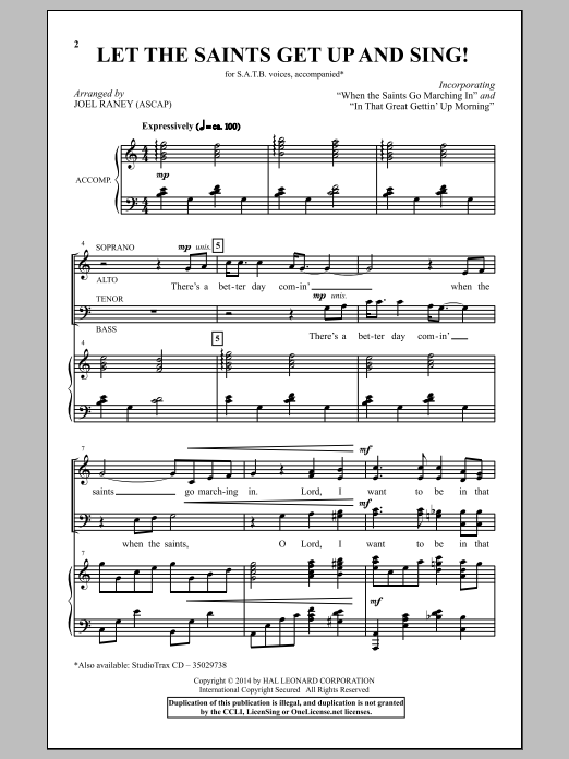 Download Joel Raney In That Great Gettin' Up Morning Sheet Music and learn how to play SATB PDF digital score in minutes