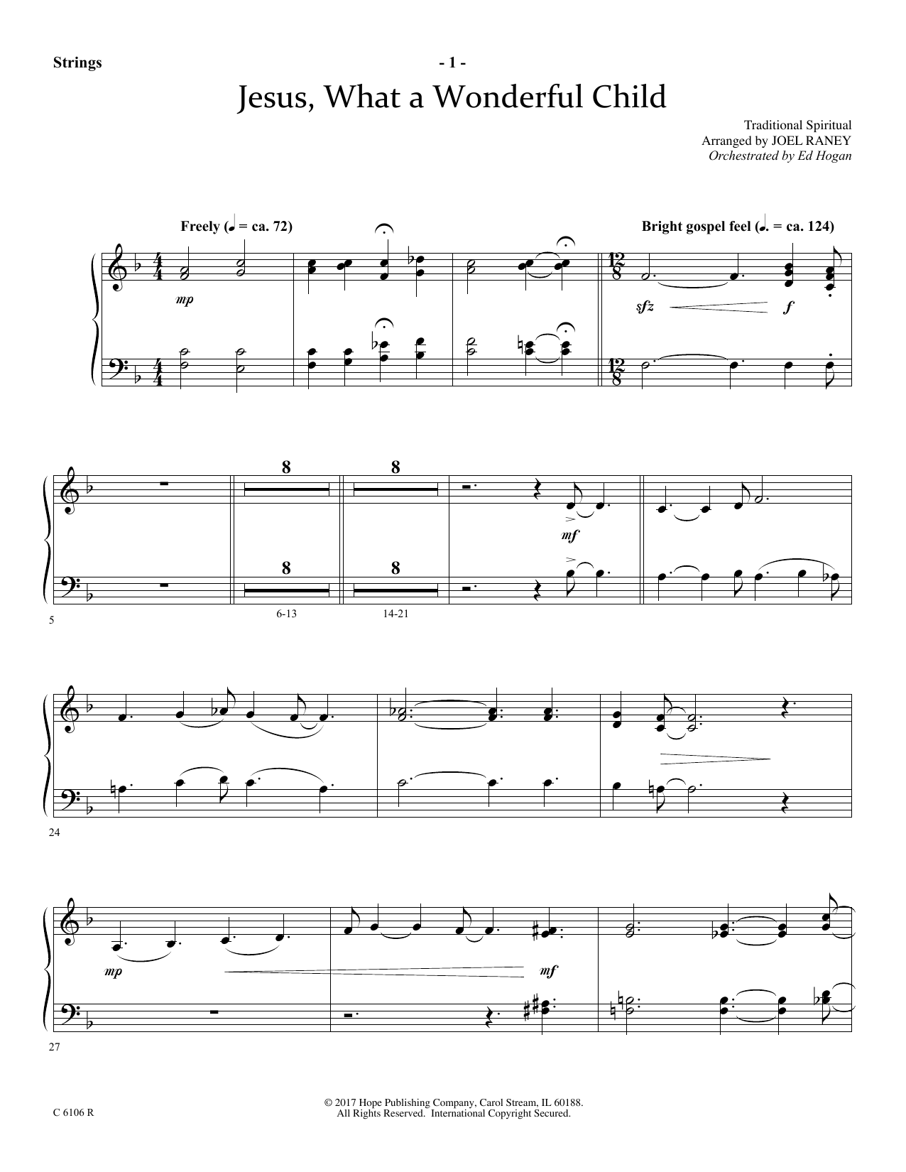 Download Joel Raney Jesus, What a Wonderful Child - Keyboard String Reduction Sheet Music and learn how to play Choir Instrumental Pak PDF digital score in minutes