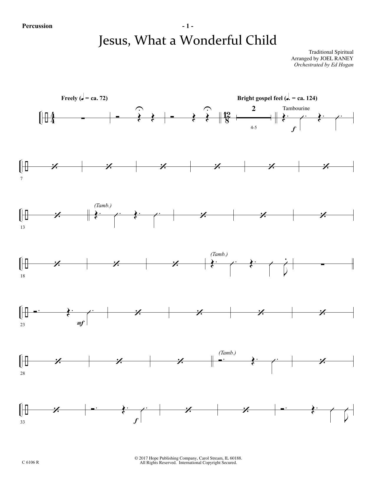 Download Joel Raney Jesus, What a Wonderful Child - Percussion Sheet Music and learn how to play Choir Instrumental Pak PDF digital score in minutes