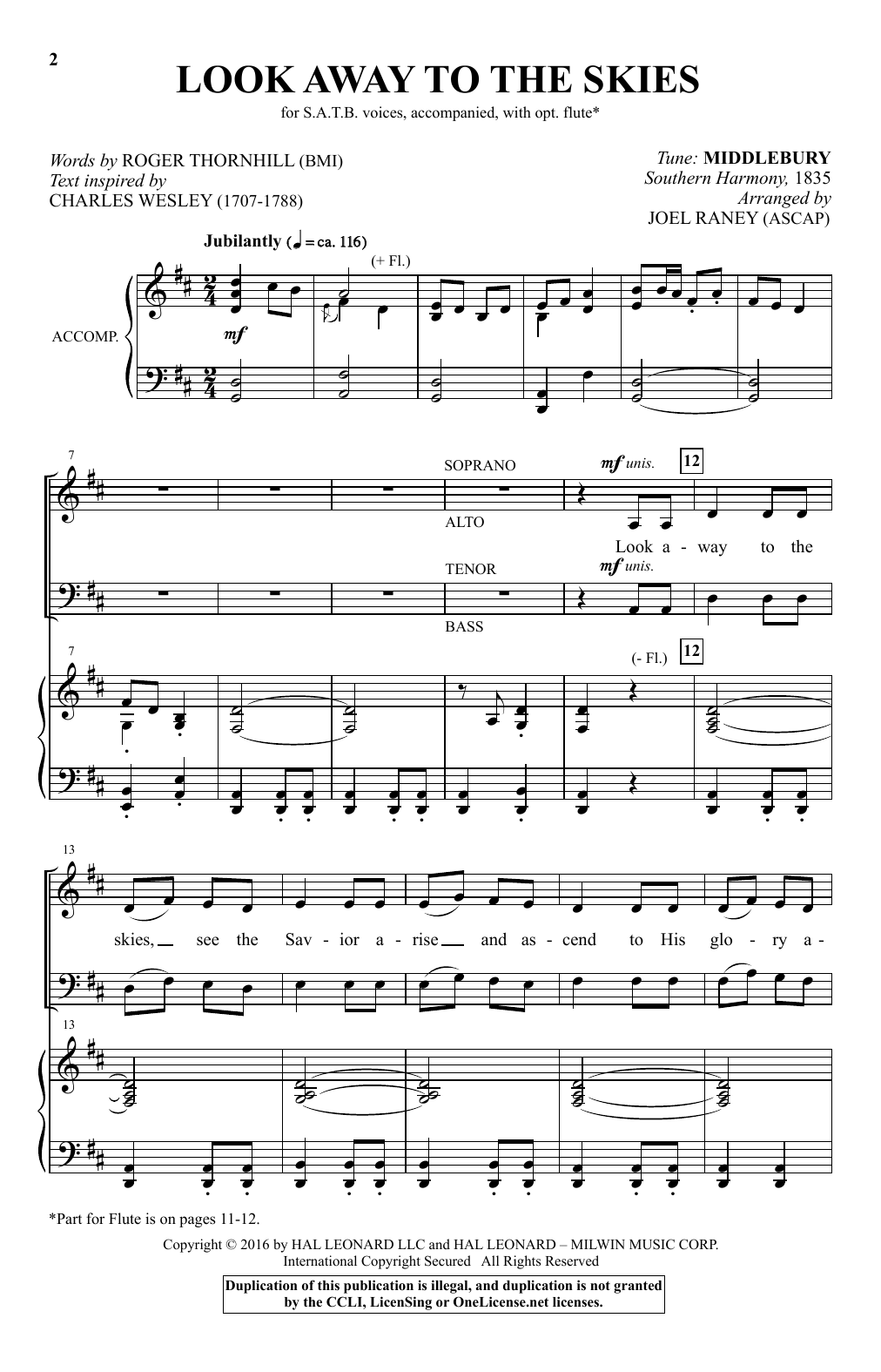 Download Traditional Look Away To The Skies (arr. Joel Raney) Sheet Music and learn how to play SATB PDF digital score in minutes