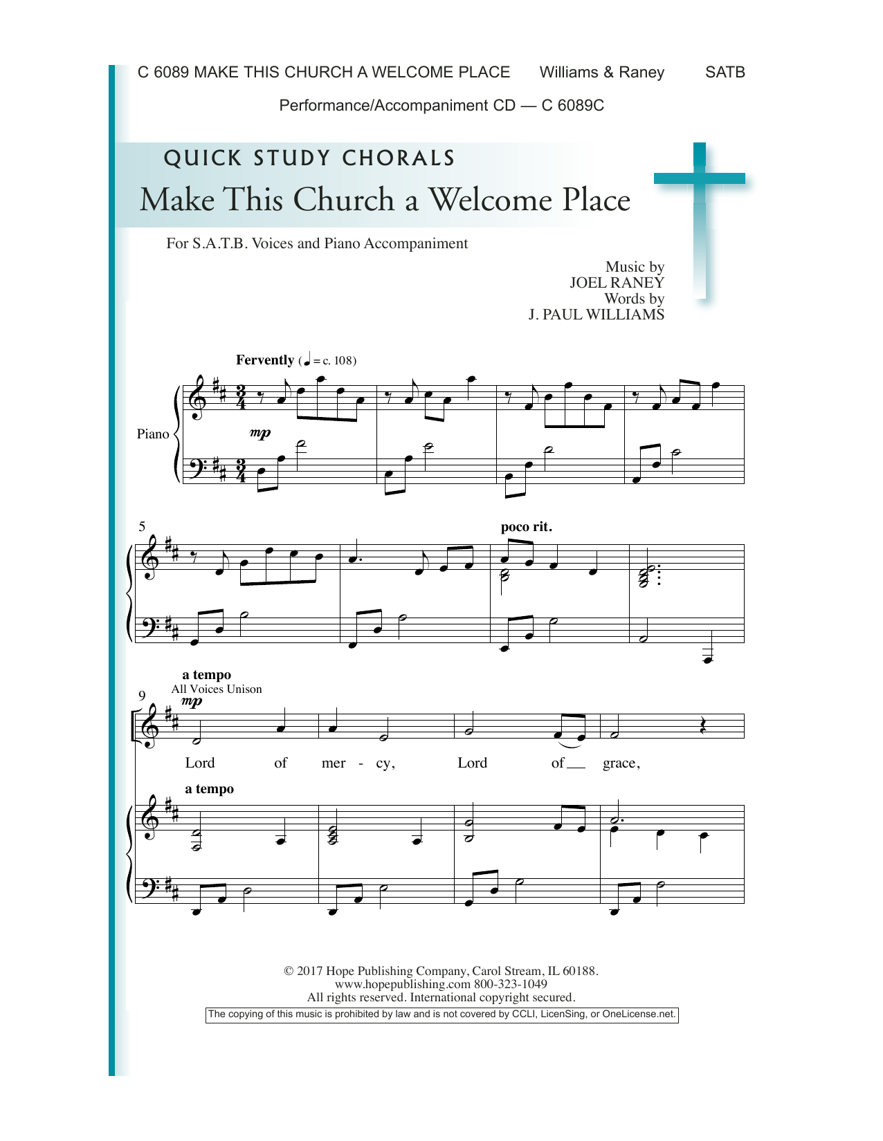 Download Joel Raney Make This Church A Welcome Place Sheet Music and learn how to play SATB Choir PDF digital score in minutes