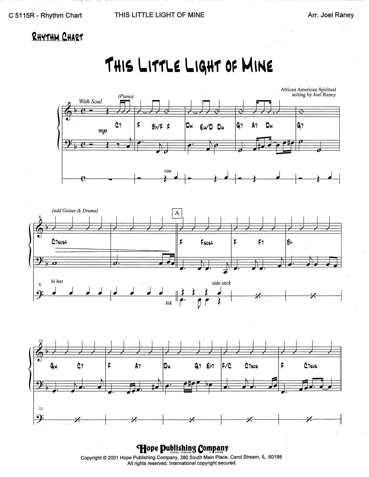 Download Joel Raney This Little Light of Mine - Rhythm Sheet Music and learn how to play Choir Instrumental Pak PDF digital score in minutes