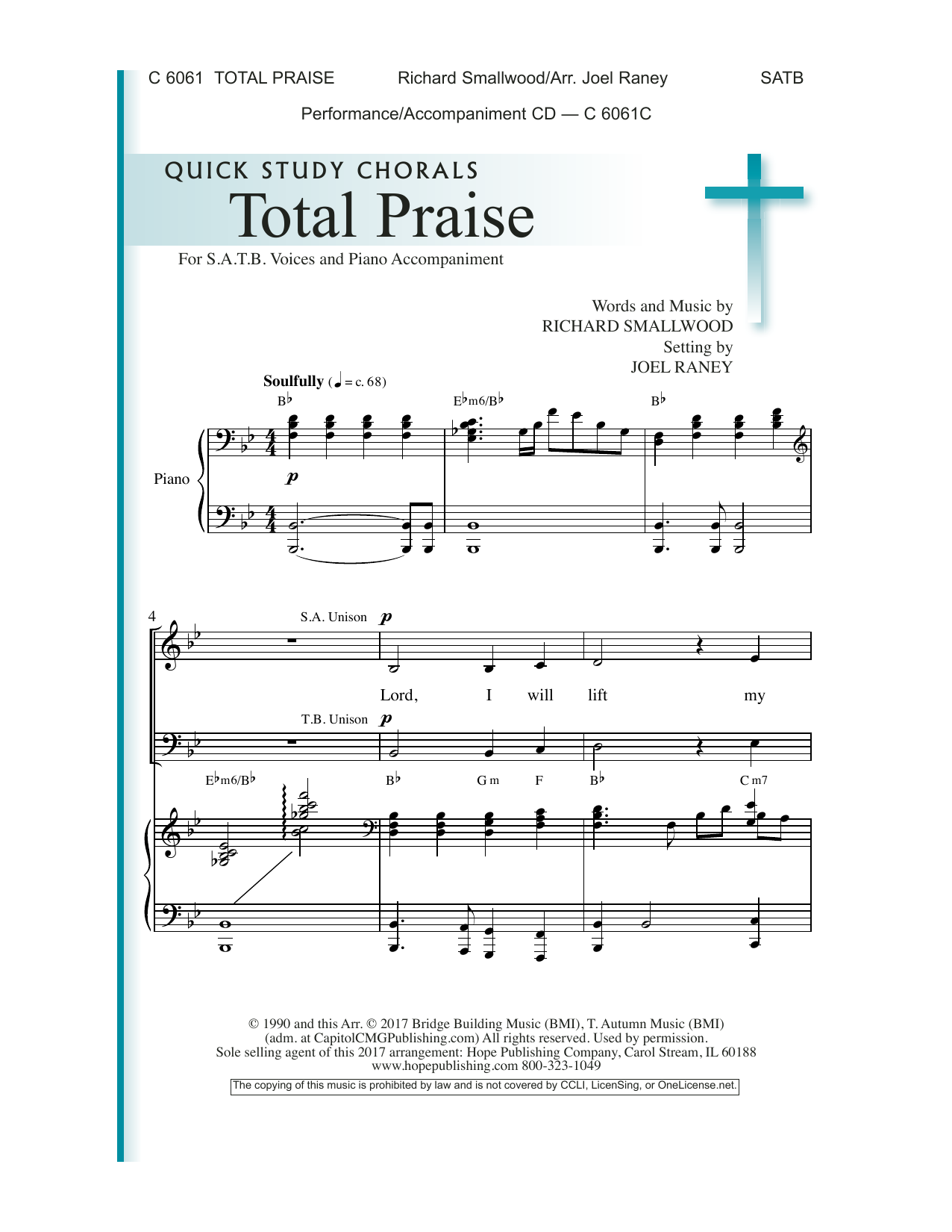 Download Joel Raney Total Praise Sheet Music and learn how to play SATB Choir PDF digital score in minutes