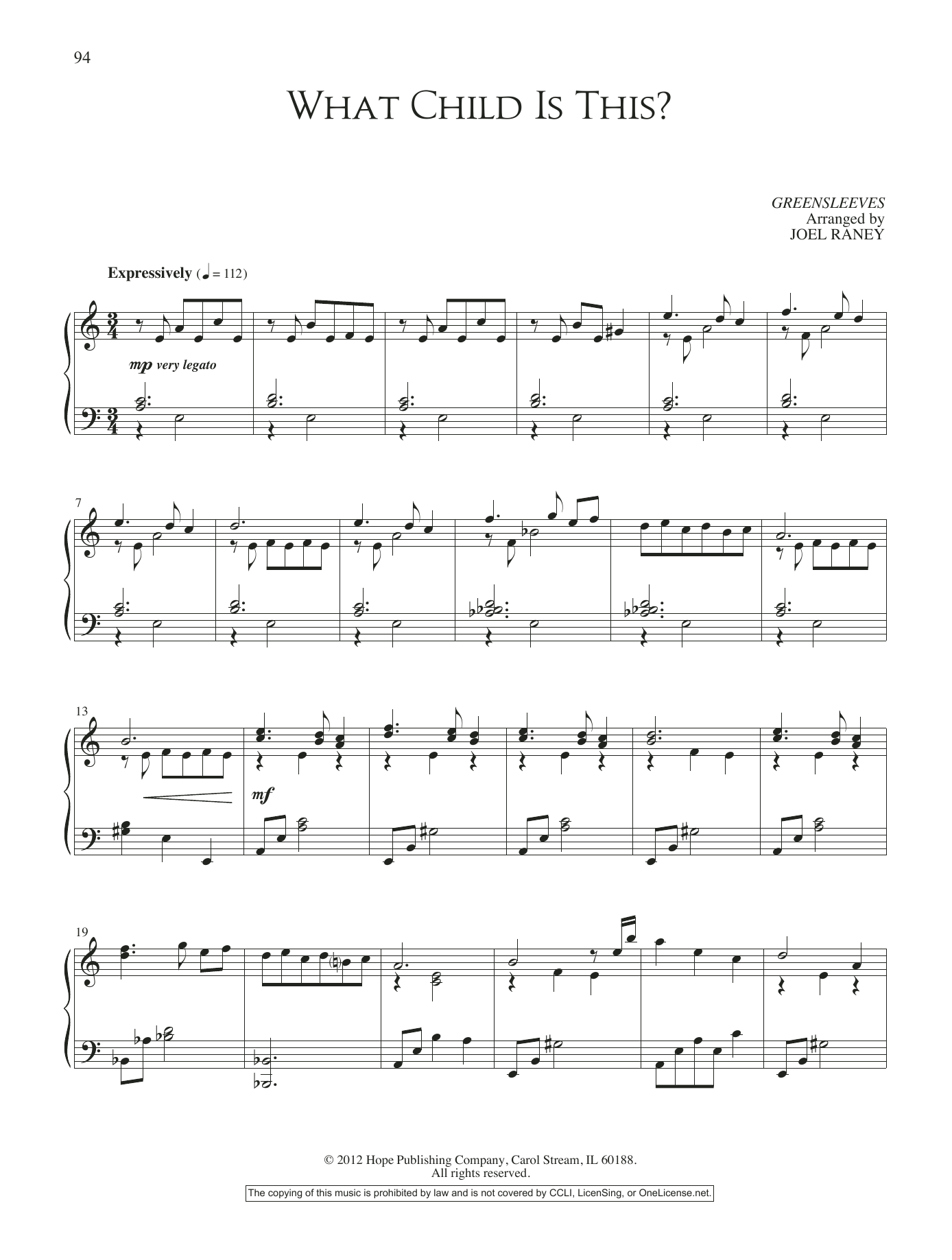 Download Joel Raney What Child Is This? Sheet Music and learn how to play Piano Solo PDF digital score in minutes