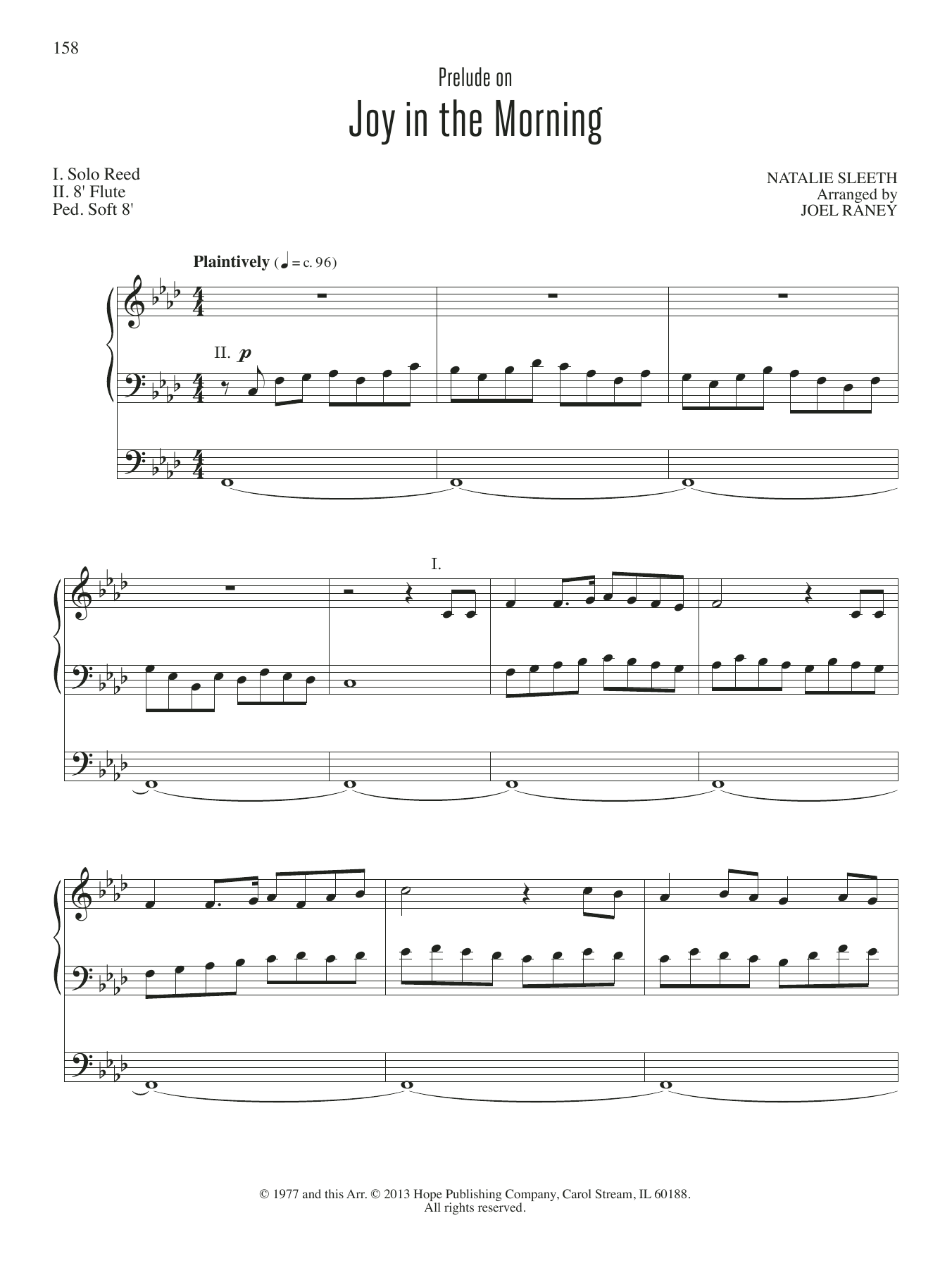 Download JOEL RAYNEY Joy in the Morning Sheet Music and learn how to play Organ PDF digital score in minutes
