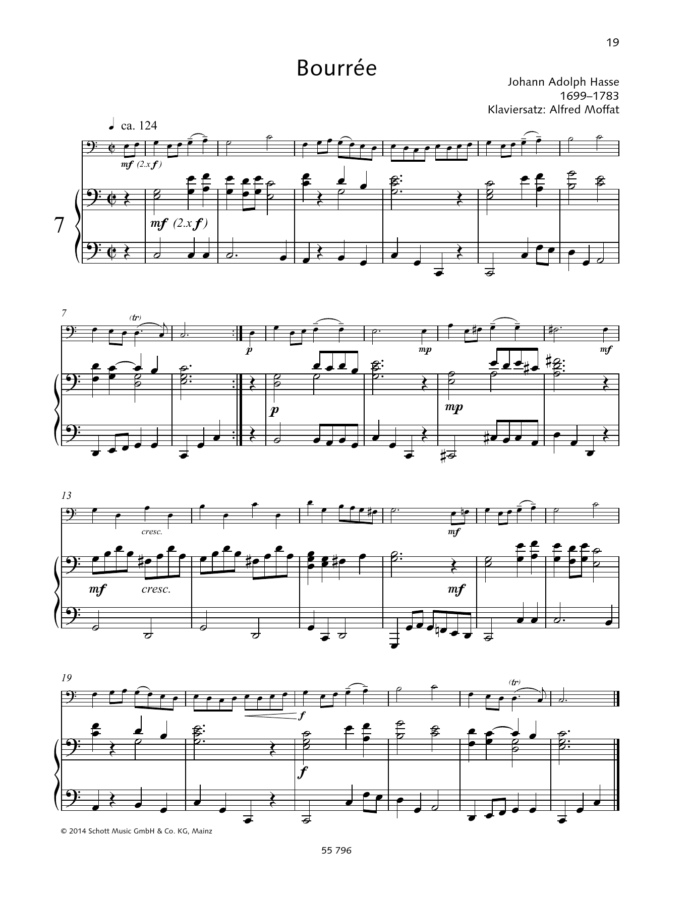 Download Johann Adolph Hasse Bourree Sheet Music and learn how to play String Solo PDF digital score in minutes