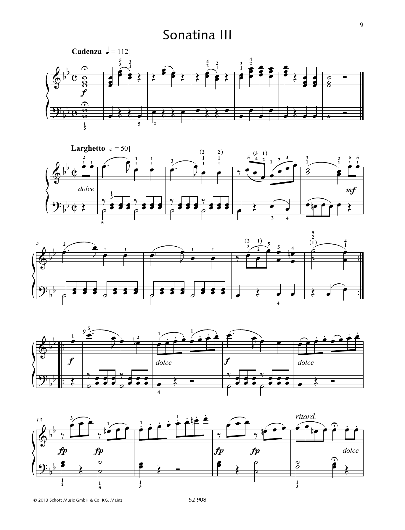 Download Johann Baptist Vanhal Sonatina III Sheet Music and learn how to play Piano Solo PDF digital score in minutes