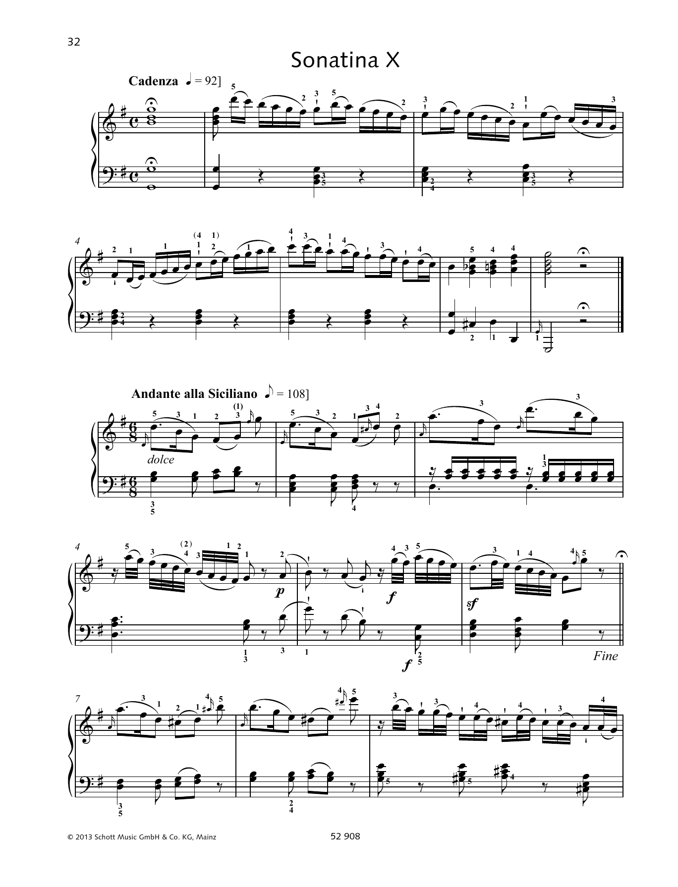 Download Johann Baptist Vanhal Sonatina X Sheet Music and learn how to play Piano Solo PDF digital score in minutes