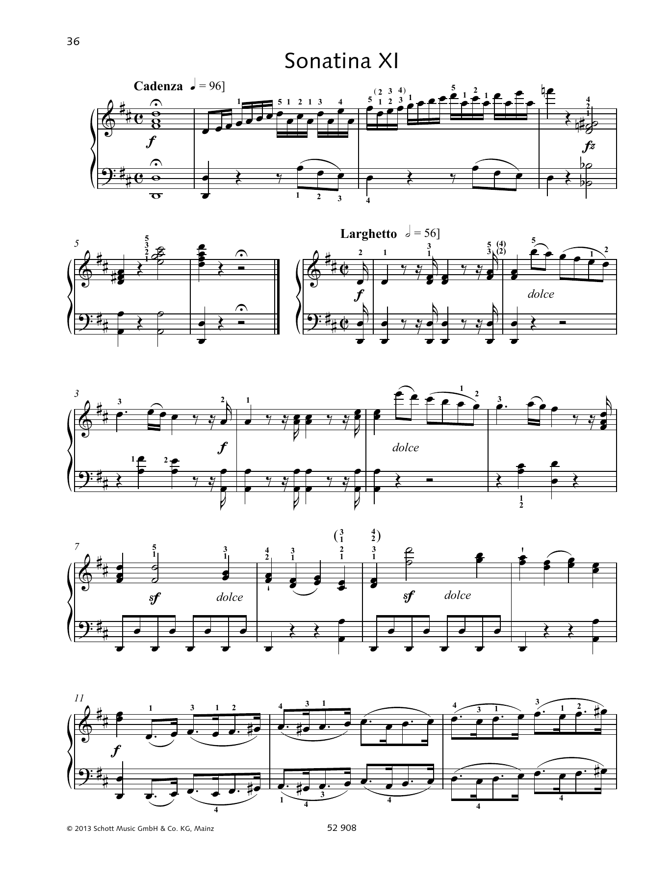 Download Johann Baptist Vanhal Sonatina XI Sheet Music and learn how to play Piano Solo PDF digital score in minutes