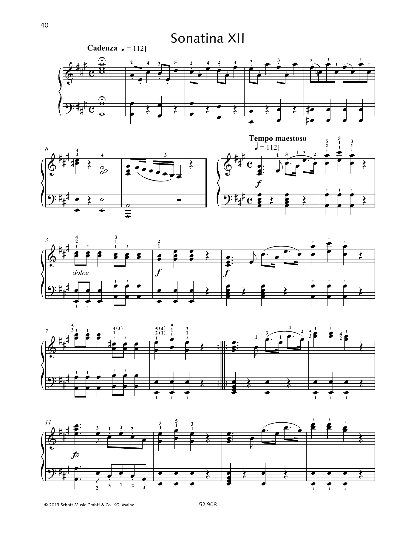 Download Johann Baptist Vanhal Sonatina XII Sheet Music and learn how to play Piano Solo PDF digital score in minutes