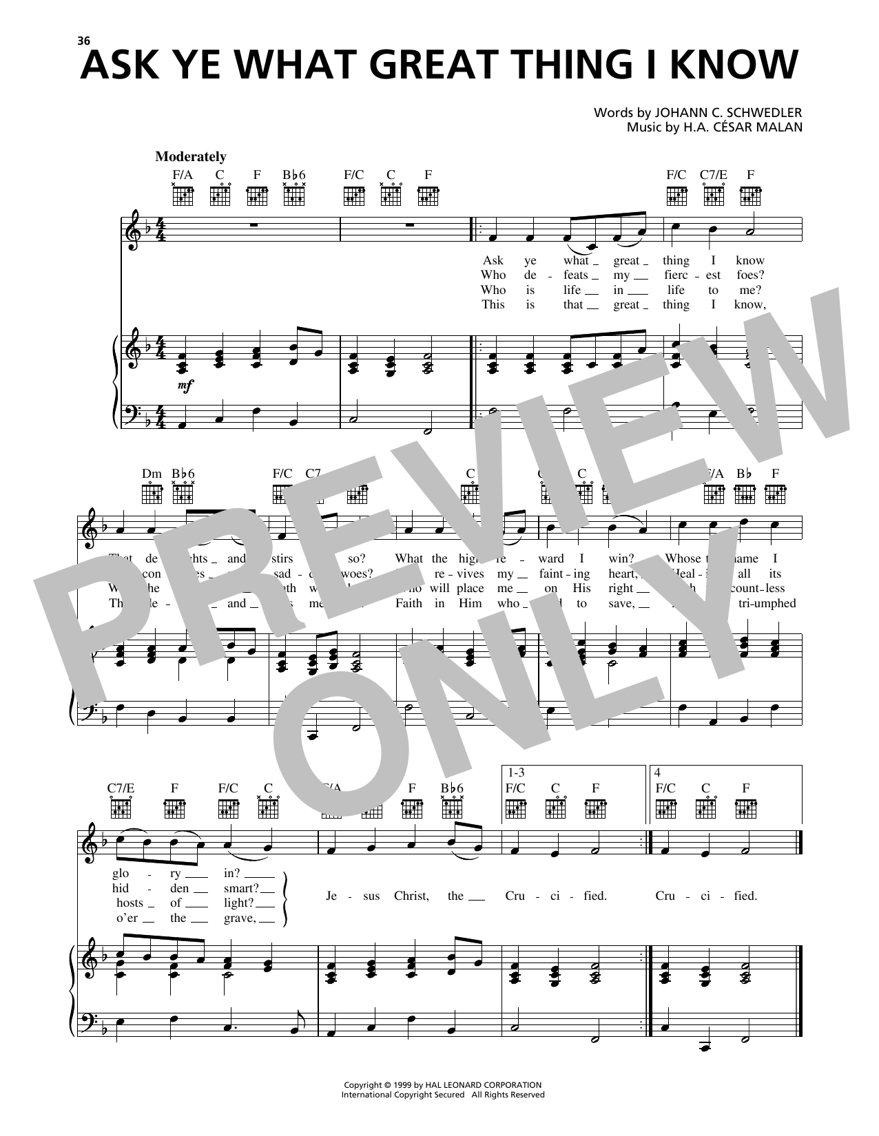 Download Johann C. Schwedler Ask Ye What Great Thing I Know Sheet Music and learn how to play Piano, Vocal & Guitar Chords (Right-Hand Melody) PDF digital score in minutes