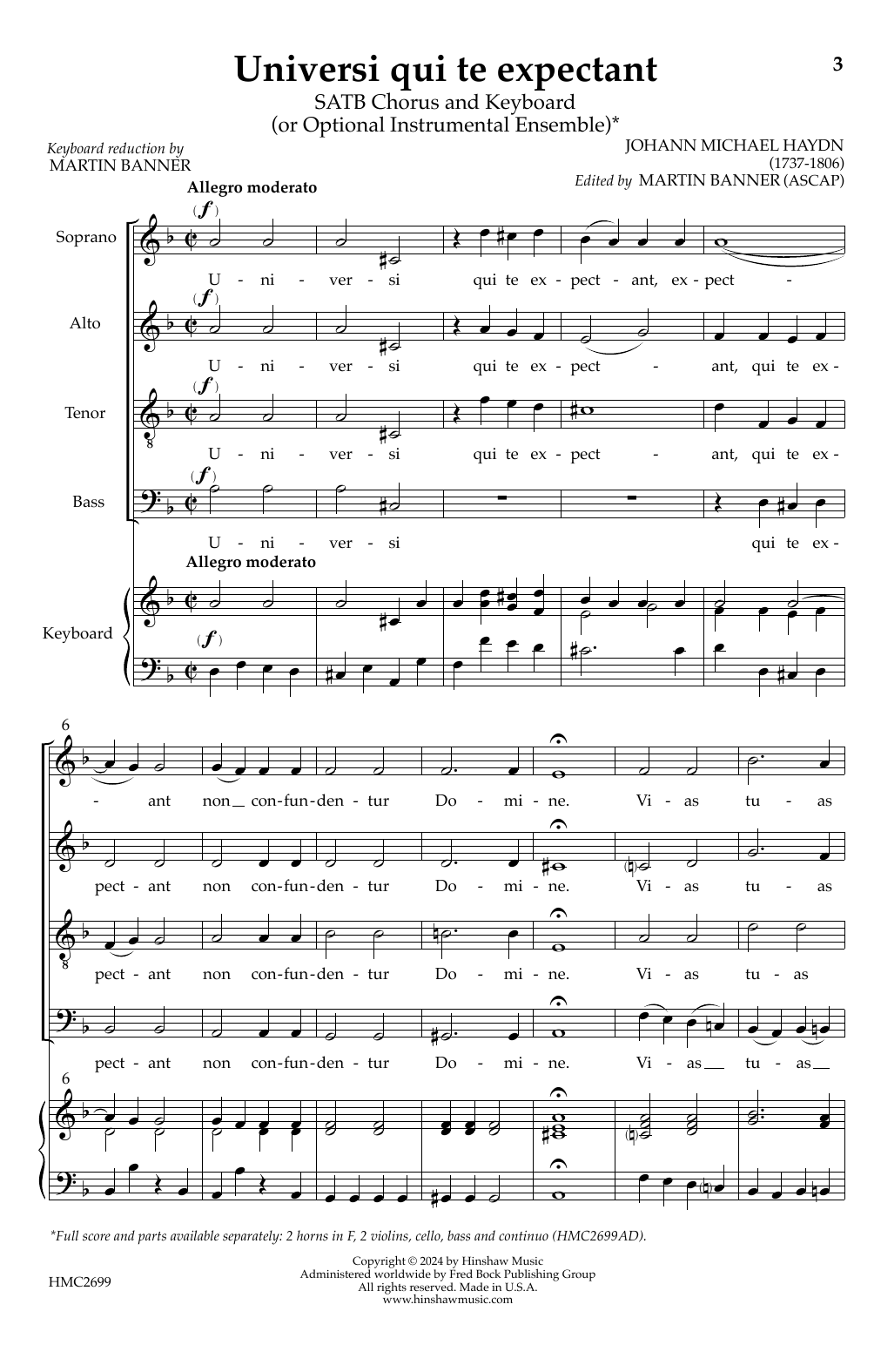 Download Johann Michael Hayden Universi Qui Te Expectant Sheet Music and learn how to play SATB Choir PDF digital score in minutes
