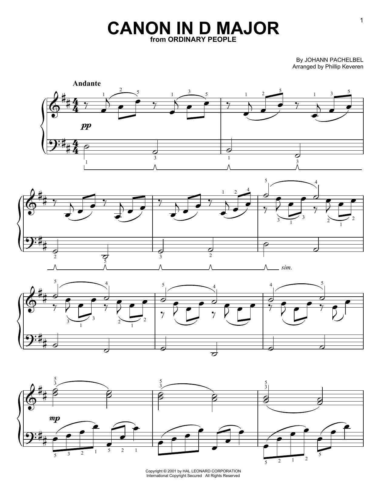 Download Johann Pachelbel Canon In D Sheet Music and learn how to play Easy Piano PDF digital score in minutes