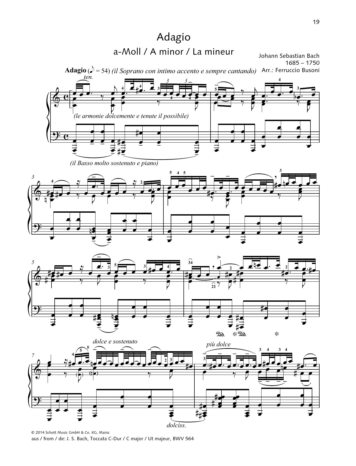Download Johann Sebastian Bach Adagio Sheet Music and learn how to play Piano Solo PDF digital score in minutes