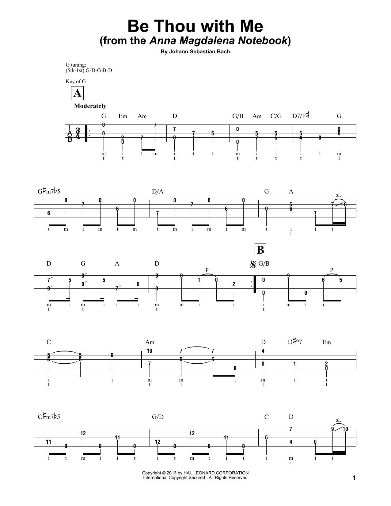 Download Mark Phillips Be Thou With Me Sheet Music and learn how to play Banjo PDF digital score in minutes