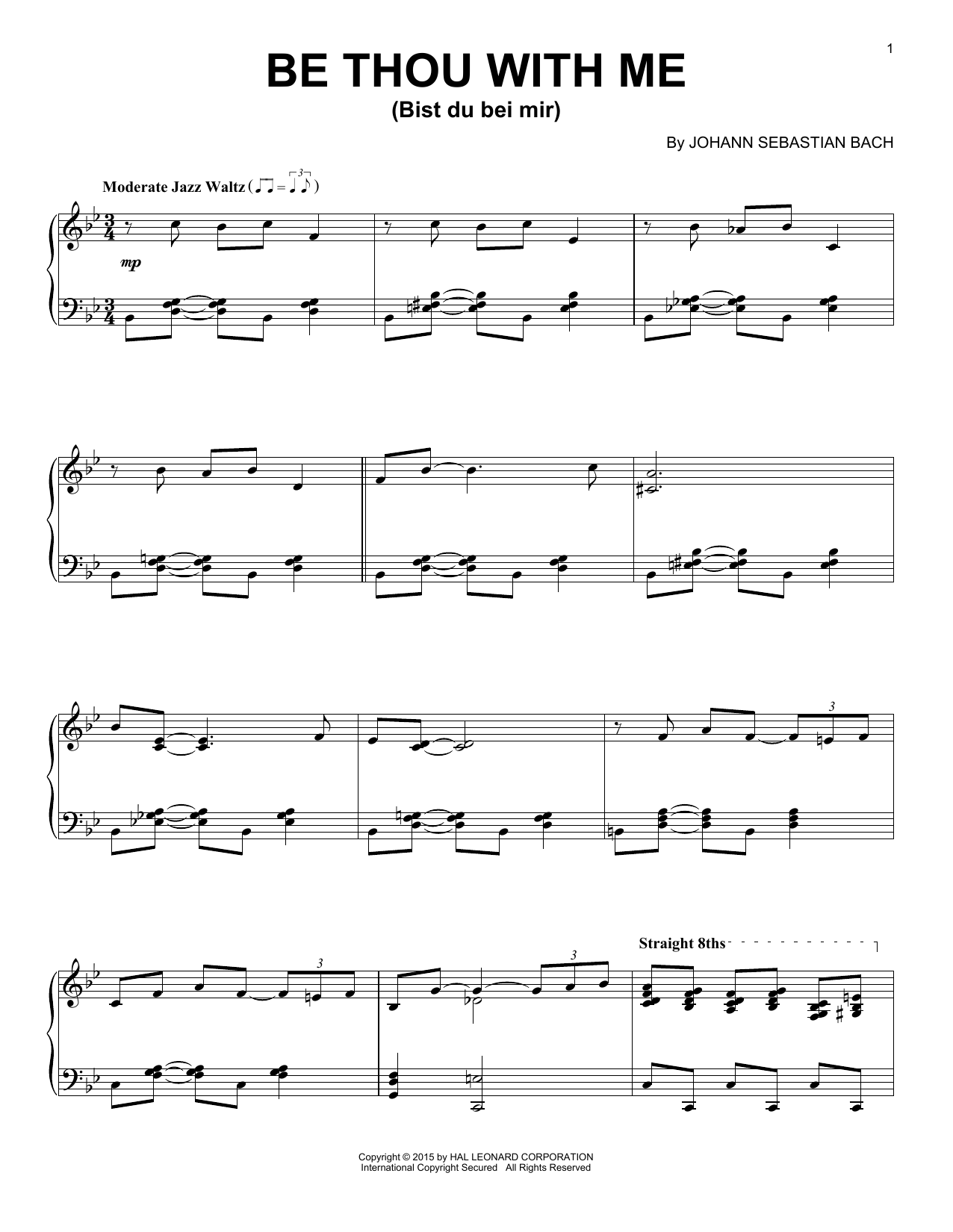 Download J.S. Bach Bist Du Bei Mir (You Are With Me) Sheet Music and learn how to play Piano PDF digital score in minutes