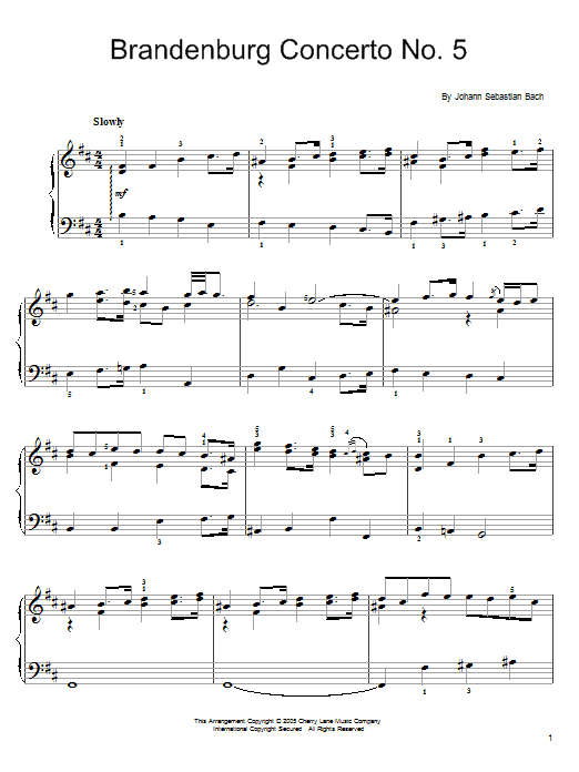 Download Johann Sebastian Bach Brandenburg Concerto No. 5 Sheet Music and learn how to play Alto Saxophone PDF digital score in minutes