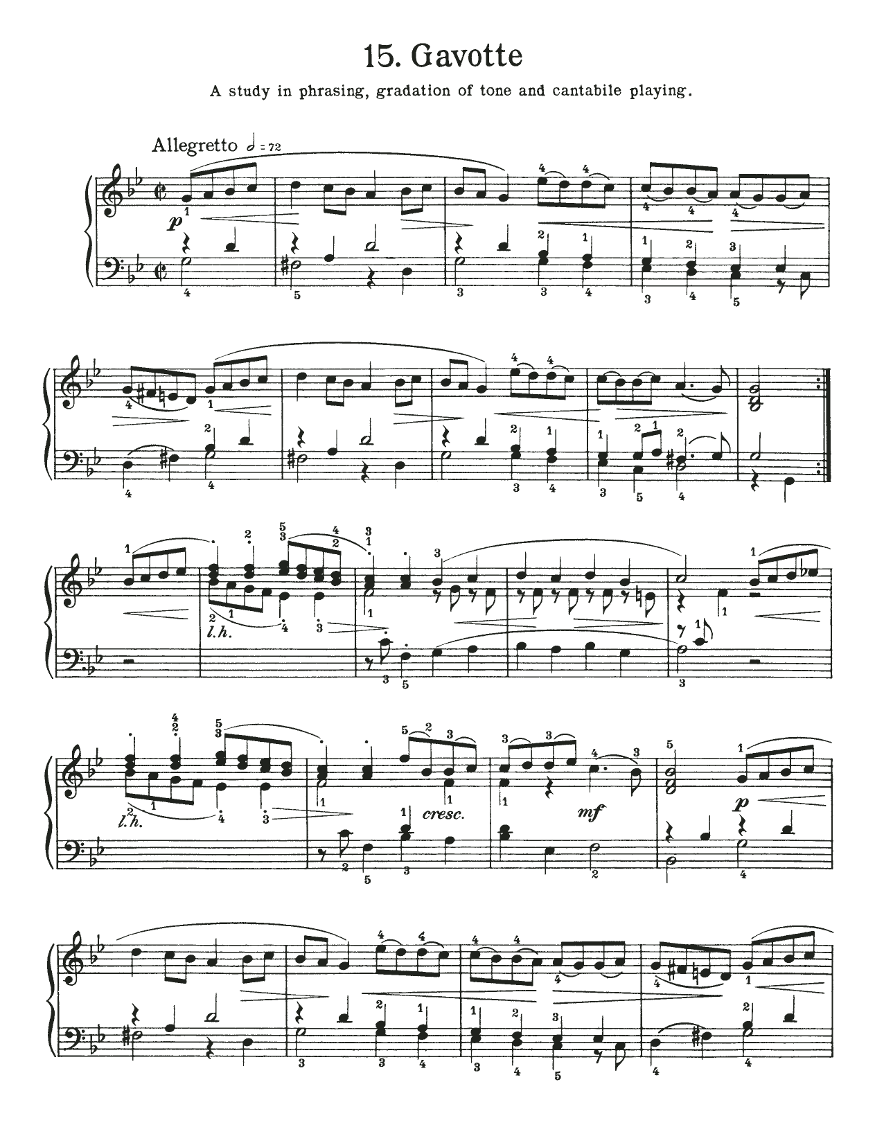 Download Johann Sebastian Bach Gavotte In G Minor, BWV 822 Sheet Music and learn how to play Piano Solo PDF digital score in minutes