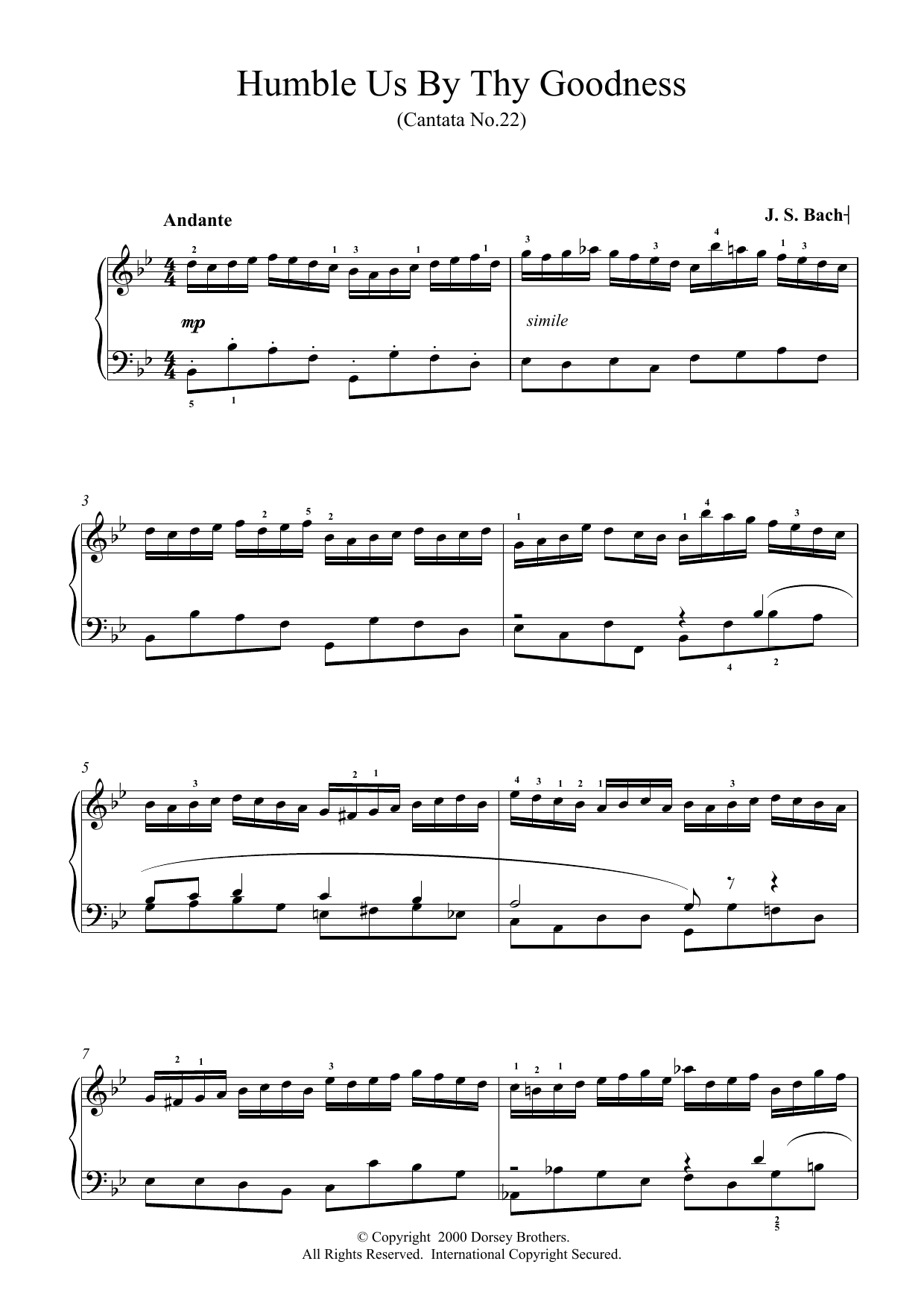 Download J.S. Bach Humble Us By Thy Goodness Sheet Music and learn how to play Piano PDF digital score in minutes