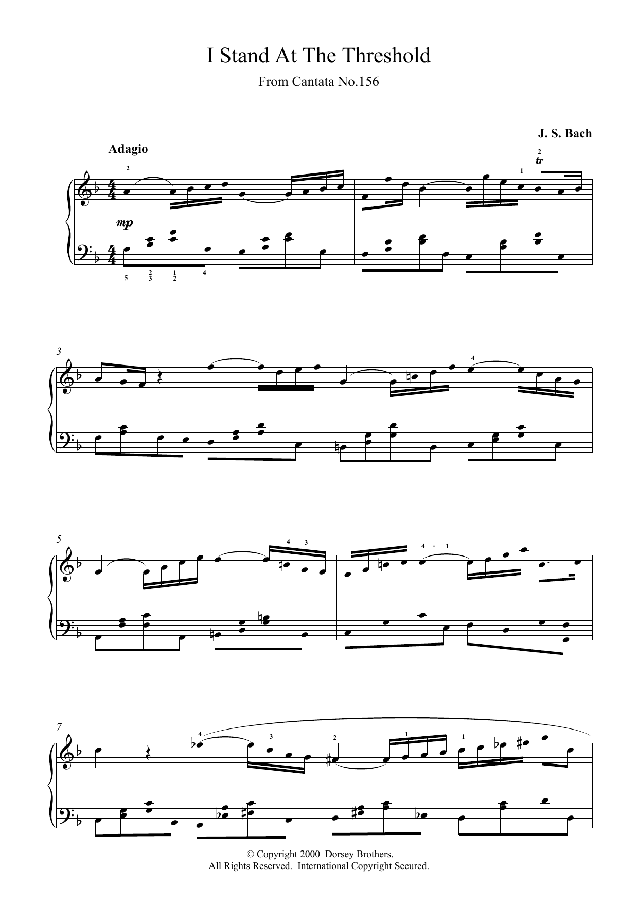 Download J.S. Bach I Stand At The Threshold Sheet Music and learn how to play Piano PDF digital score in minutes