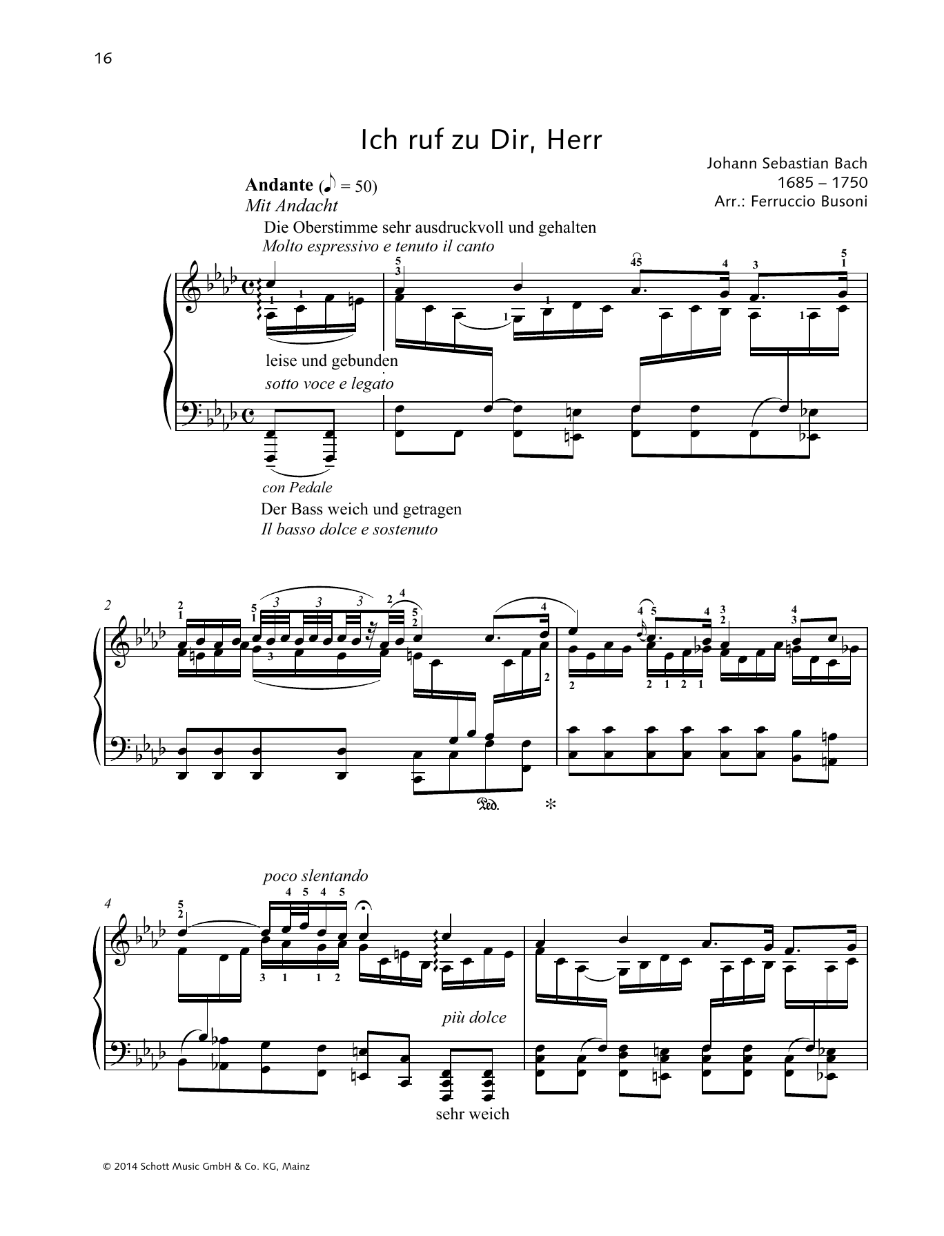 Download Johann Sebastian Bach Ich ruf zu Dir, Herr Sheet Music and learn how to play Piano Solo PDF digital score in minutes