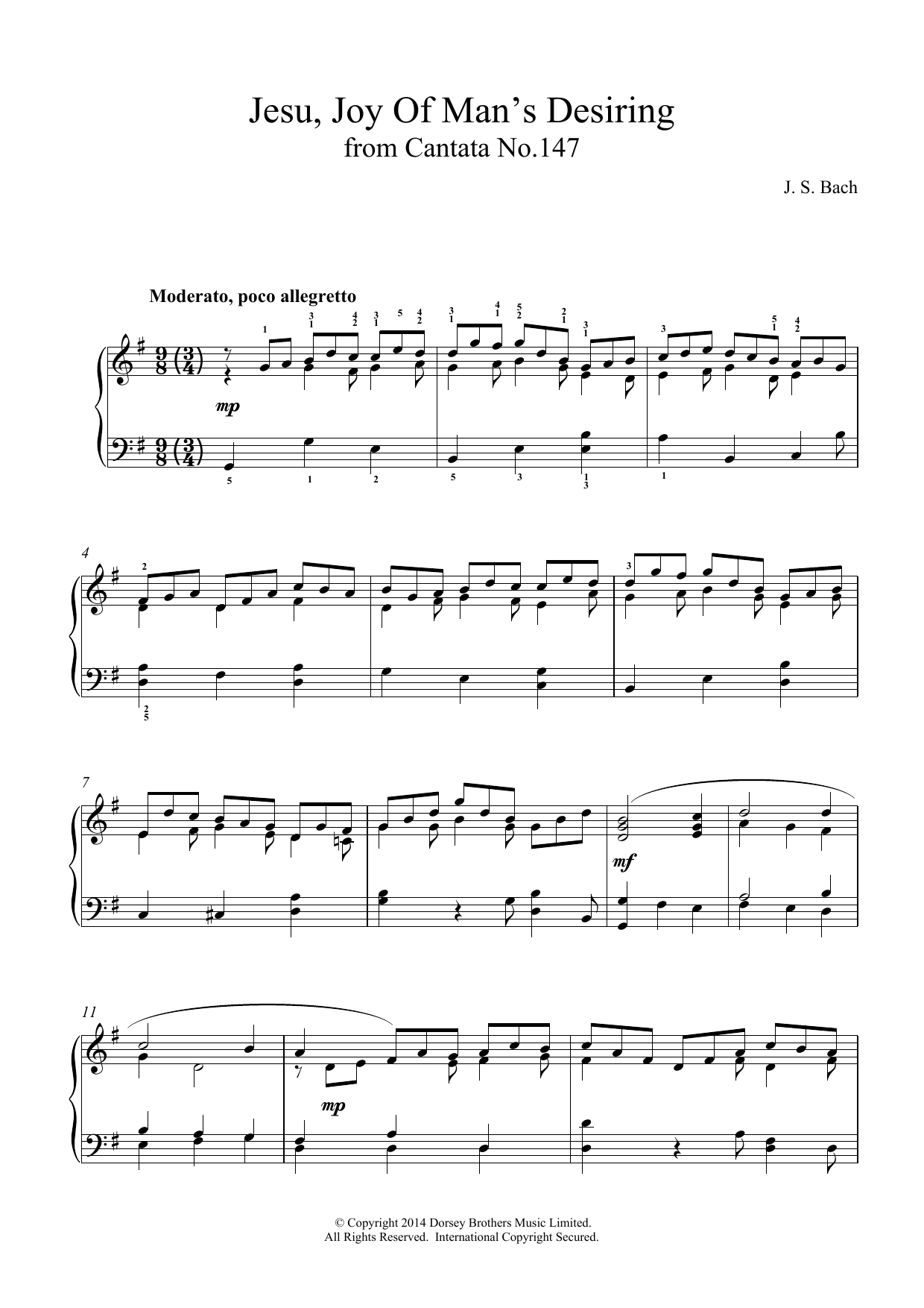 Download J.S. Bach Jesu, Joy Of Man's Desiring (from Cantata 147) Sheet Music and learn how to play Piano PDF digital score in minutes