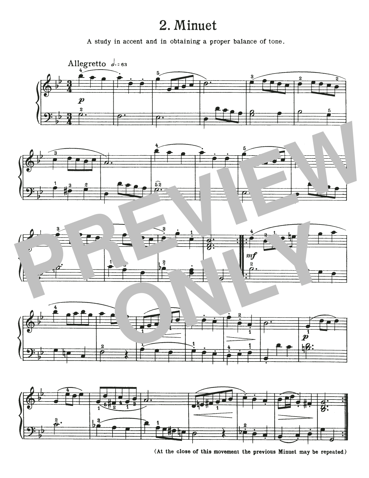 Download Johann Sebastian Bach Minuet In G Minor, BWV Anh. 115 Sheet Music and learn how to play Piano Solo PDF digital score in minutes