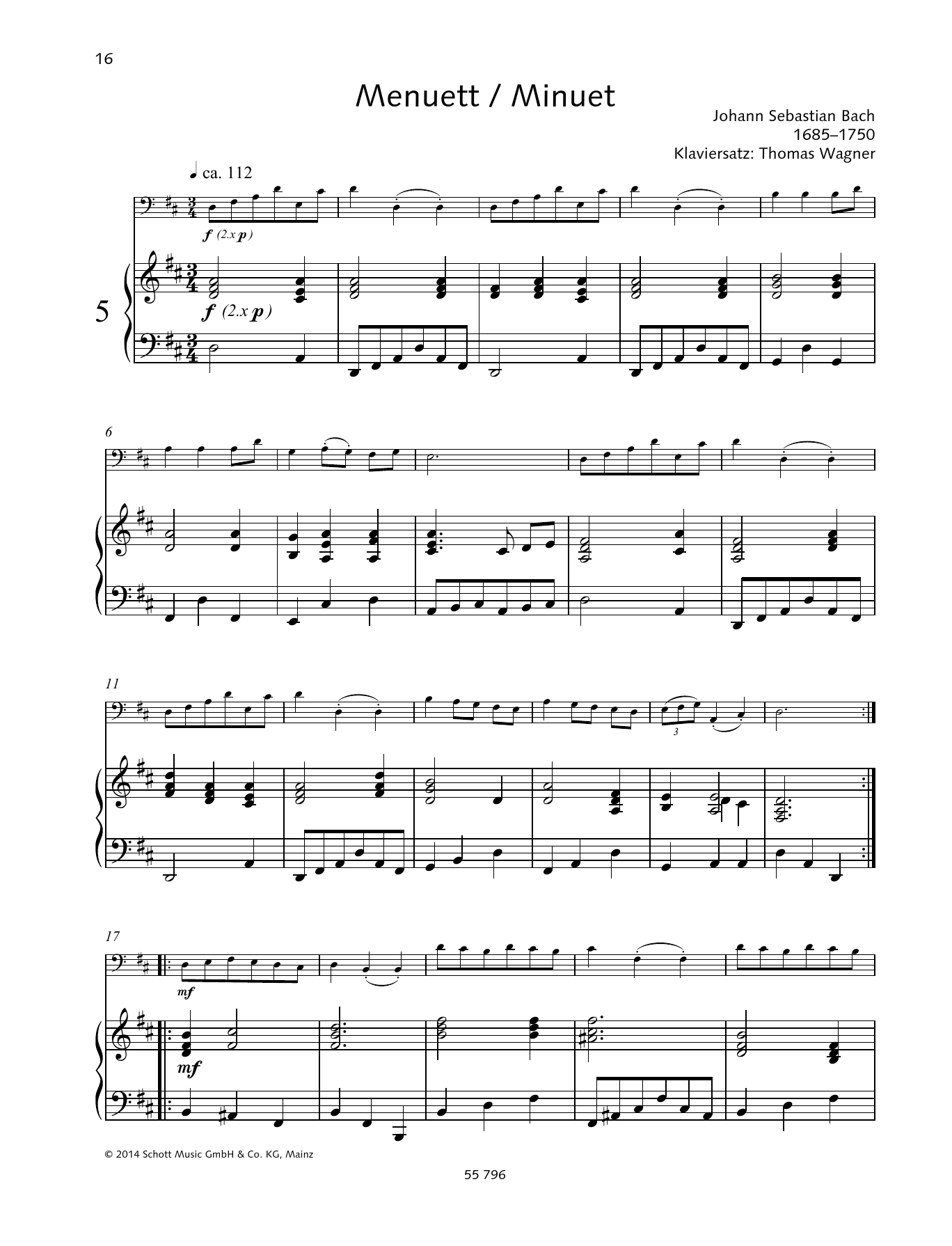 Download Johann Sebastian Bach Minuet Sheet Music and learn how to play String Solo PDF digital score in minutes