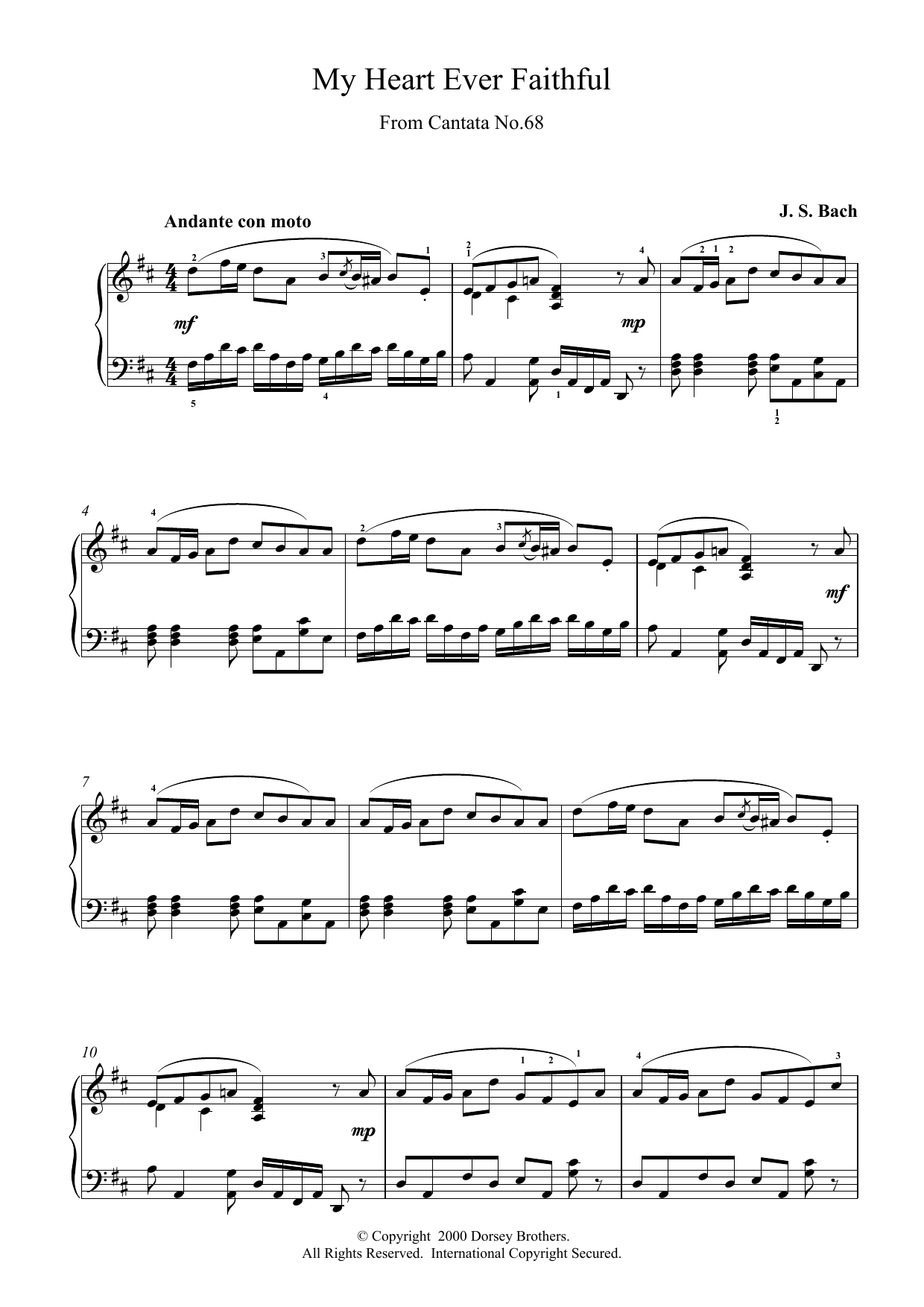 Download Johann Sebastian Bach My Heart Ever Faithful Sheet Music and learn how to play Lead Sheet / Fake Book PDF digital score in minutes