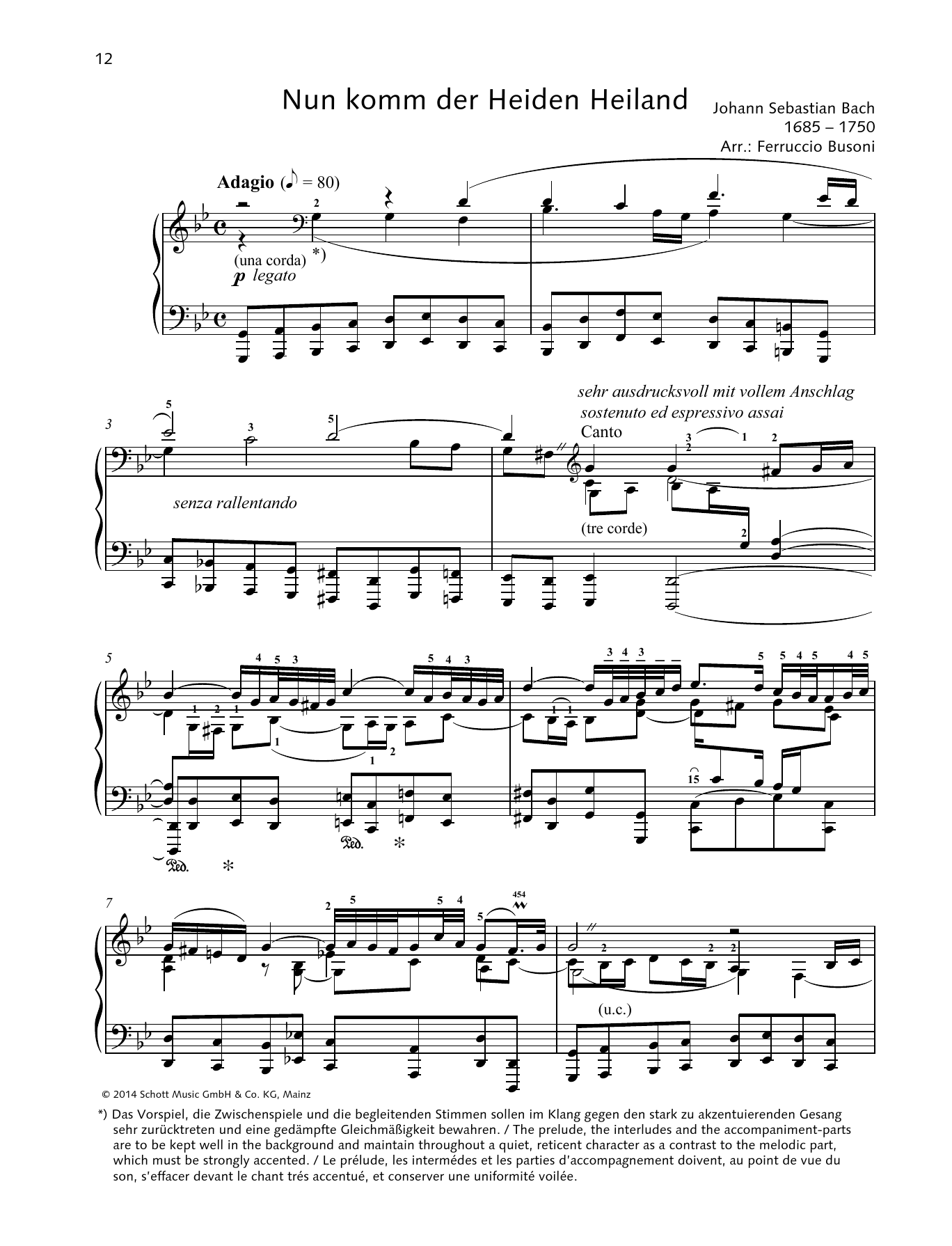 Download Johann Sebastian Bach Nun komm der Heiden Heiland Sheet Music and learn how to play Piano Solo PDF digital score in minutes