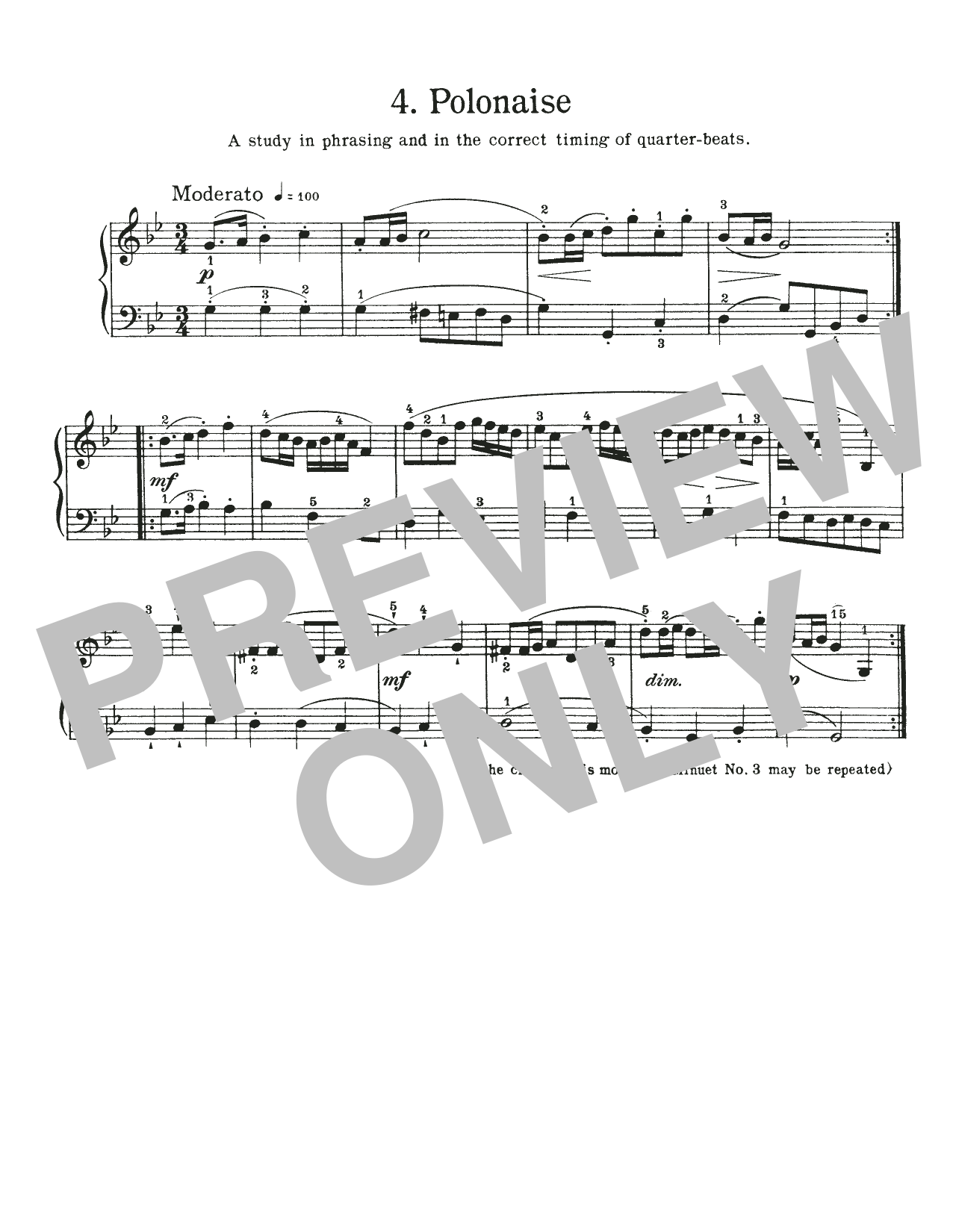 Download Johann Sebastian Bach Polonaise In G Minor, BWV Appendix 119 Sheet Music and learn how to play Piano Solo PDF digital score in minutes