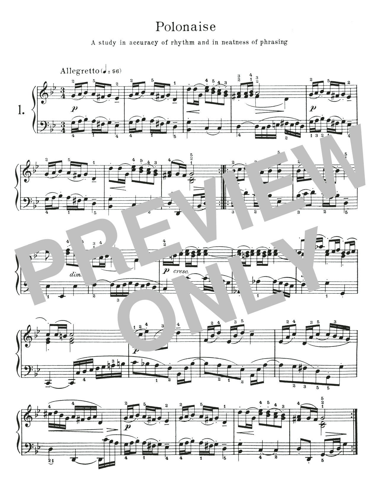Download Johann Sebastian Bach Polonaise In G Minor, BWV Appendix 125 Sheet Music and learn how to play Piano Solo PDF digital score in minutes
