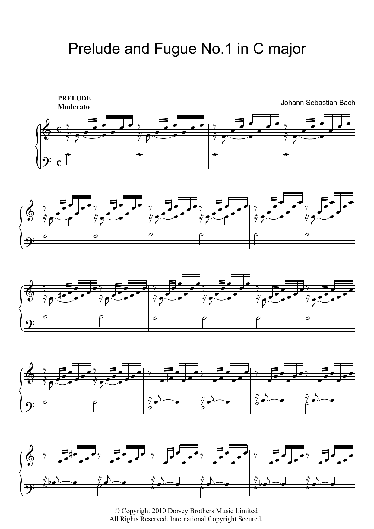 Download J.S. Bach Prelude And Fugue in C Sheet Music and learn how to play Piano PDF digital score in minutes