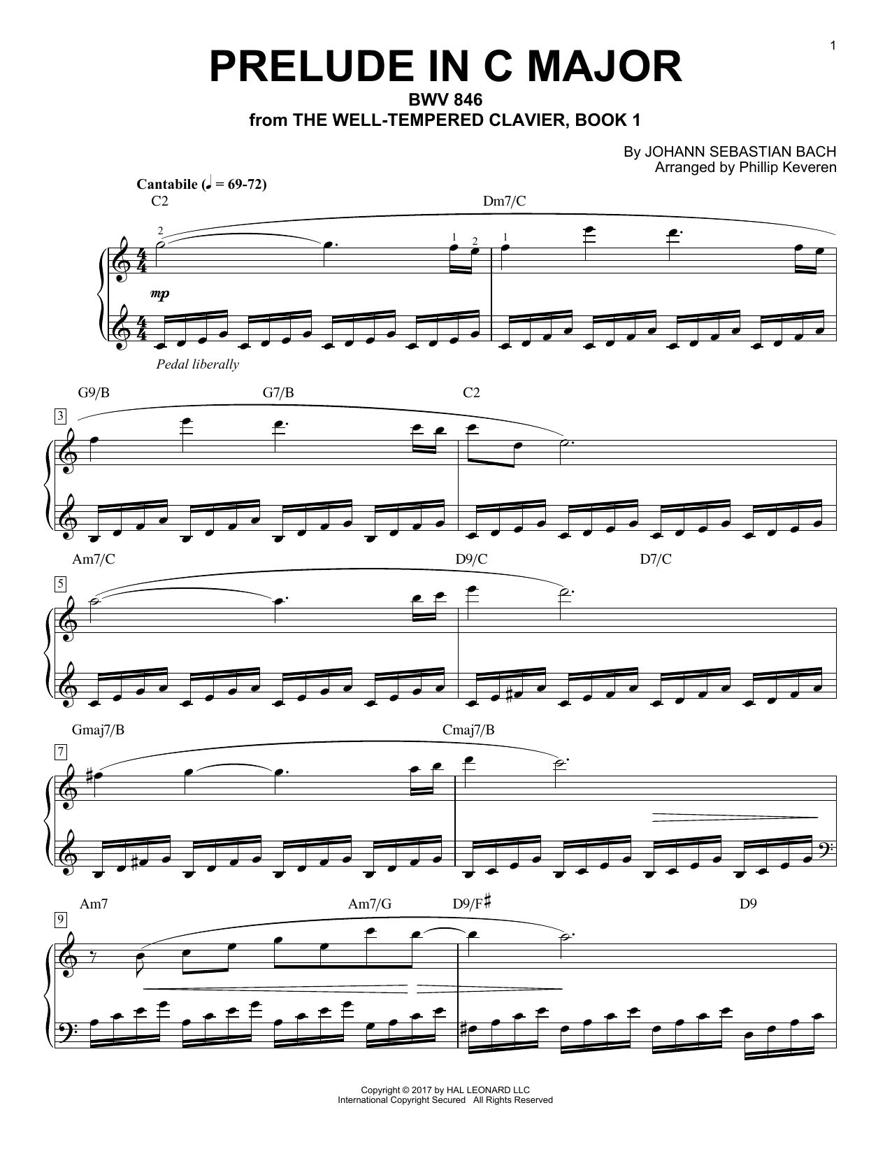 Download Phillip Keveren Prelude In C Major, BWV 846 Sheet Music and learn how to play Piano PDF digital score in minutes